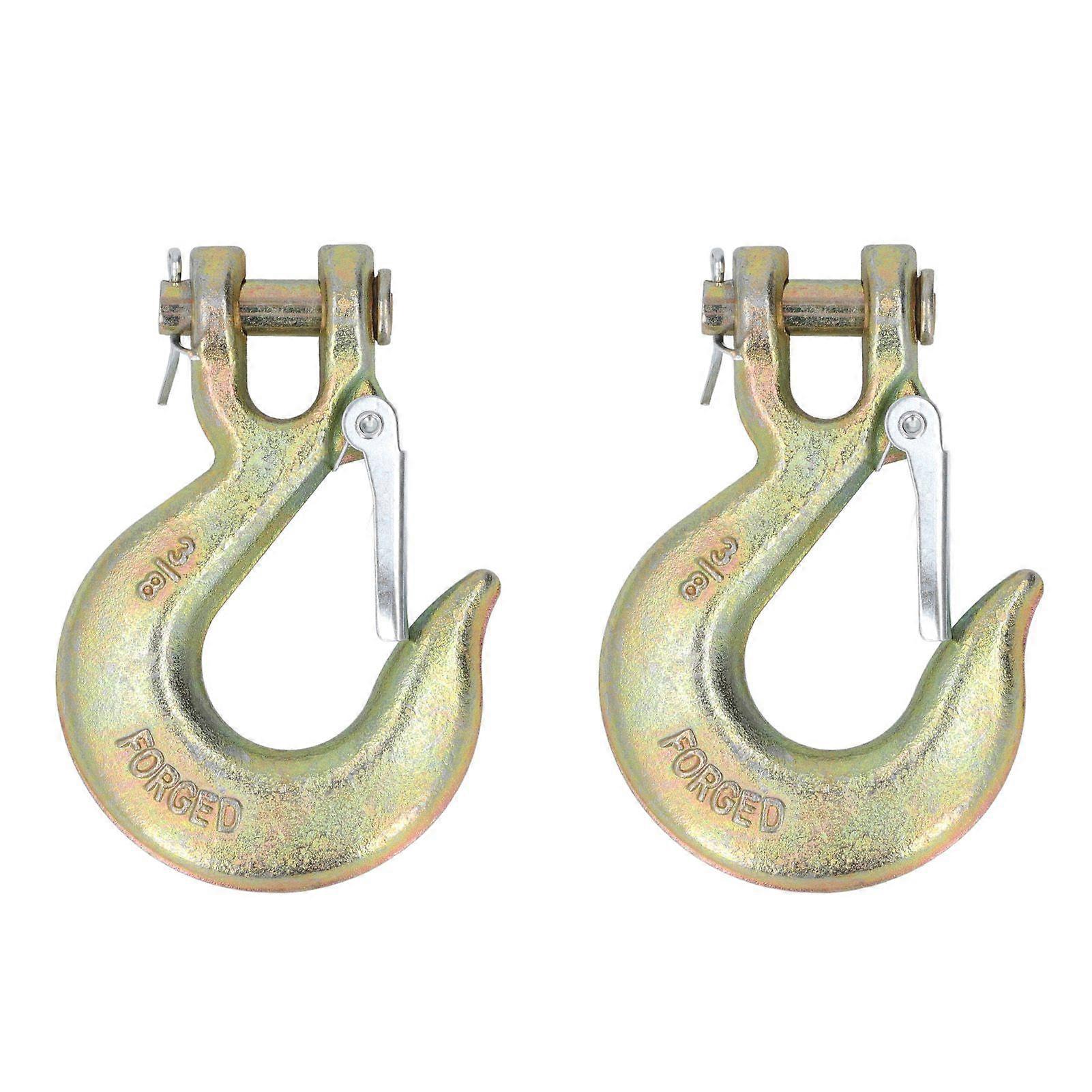 2PCS 3/8in Clevis Slip Hook G70 Forged Alloy Steel Grab Hook for Lifting Hoisting Equipment