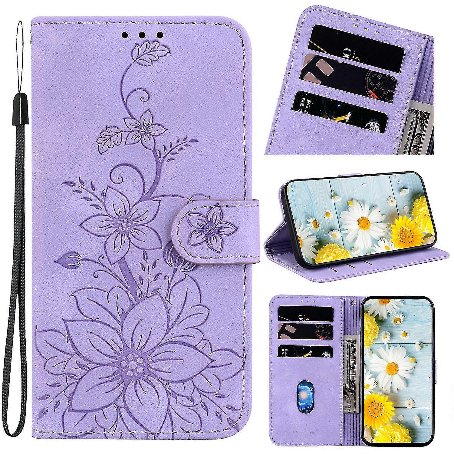 Case For Xiaomi Redmi Note 9s/note 9 Pro Embossed Lily Flip Wallet ...