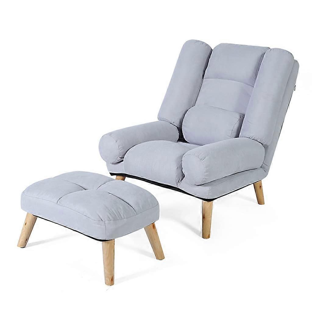 Ergonomic Gray Lounge Chair With Adjustable Armrests, Footrest, Rotating Recliner For Living Room Grau