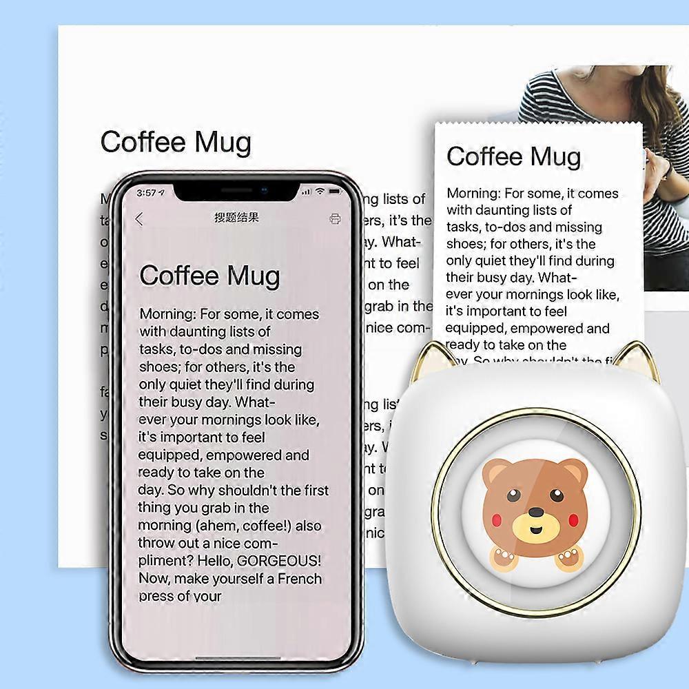 Mini Pocket Thermal Printer C23 White 9.5x8.5x5cm 203DPI Bluetooth