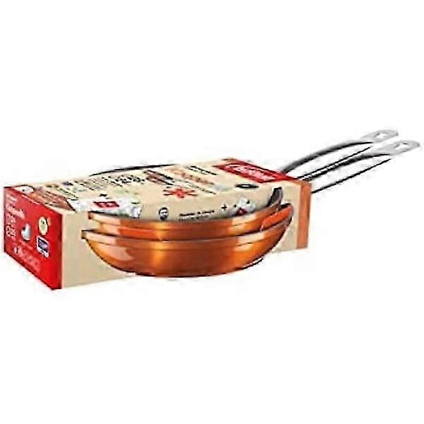 Pans -  2-pack - Forged aluminum - Xylan non-stick - Induction compatible Copper Cs fast