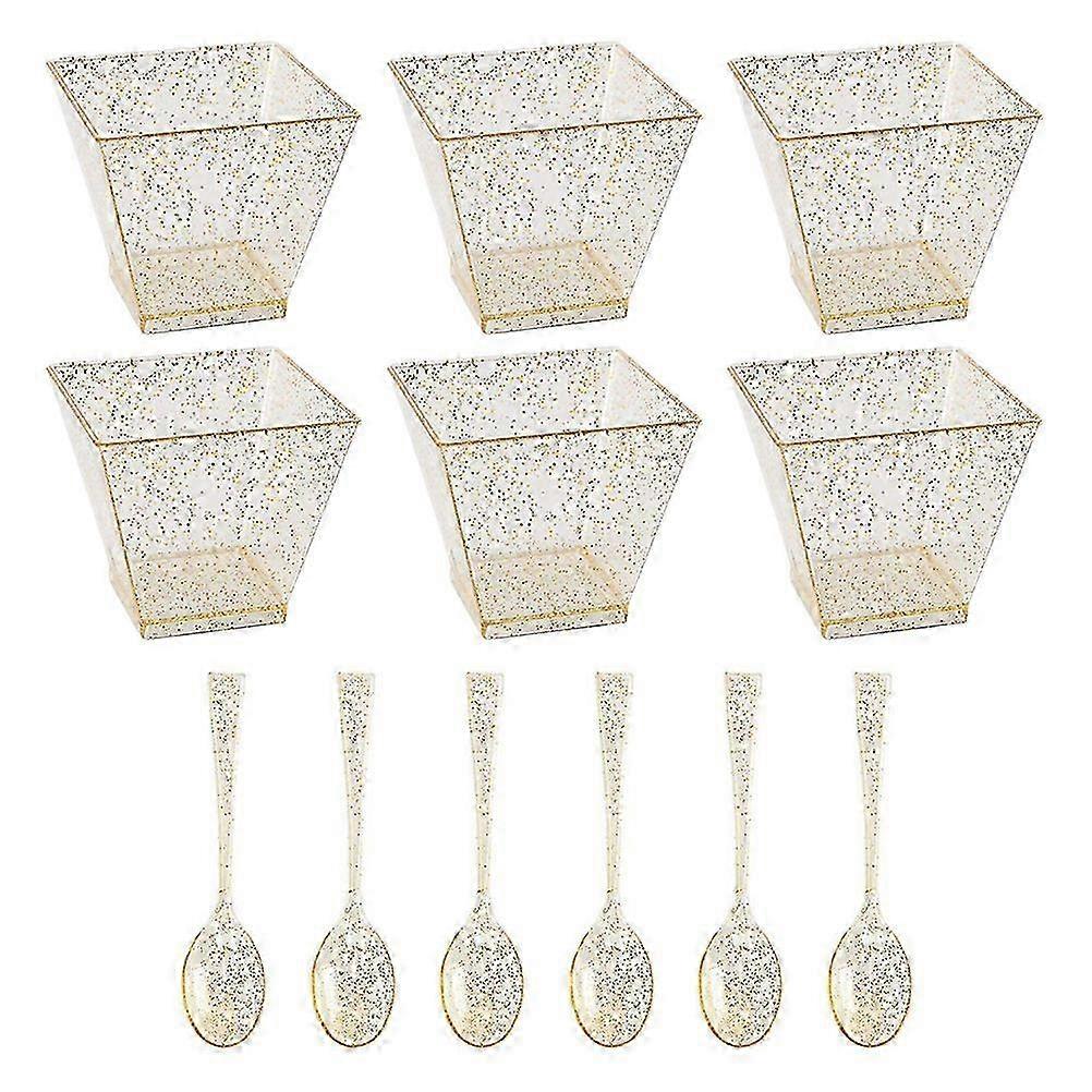 Clear Container Lid Appetizer Cups Small Dessert Ice Cream Square