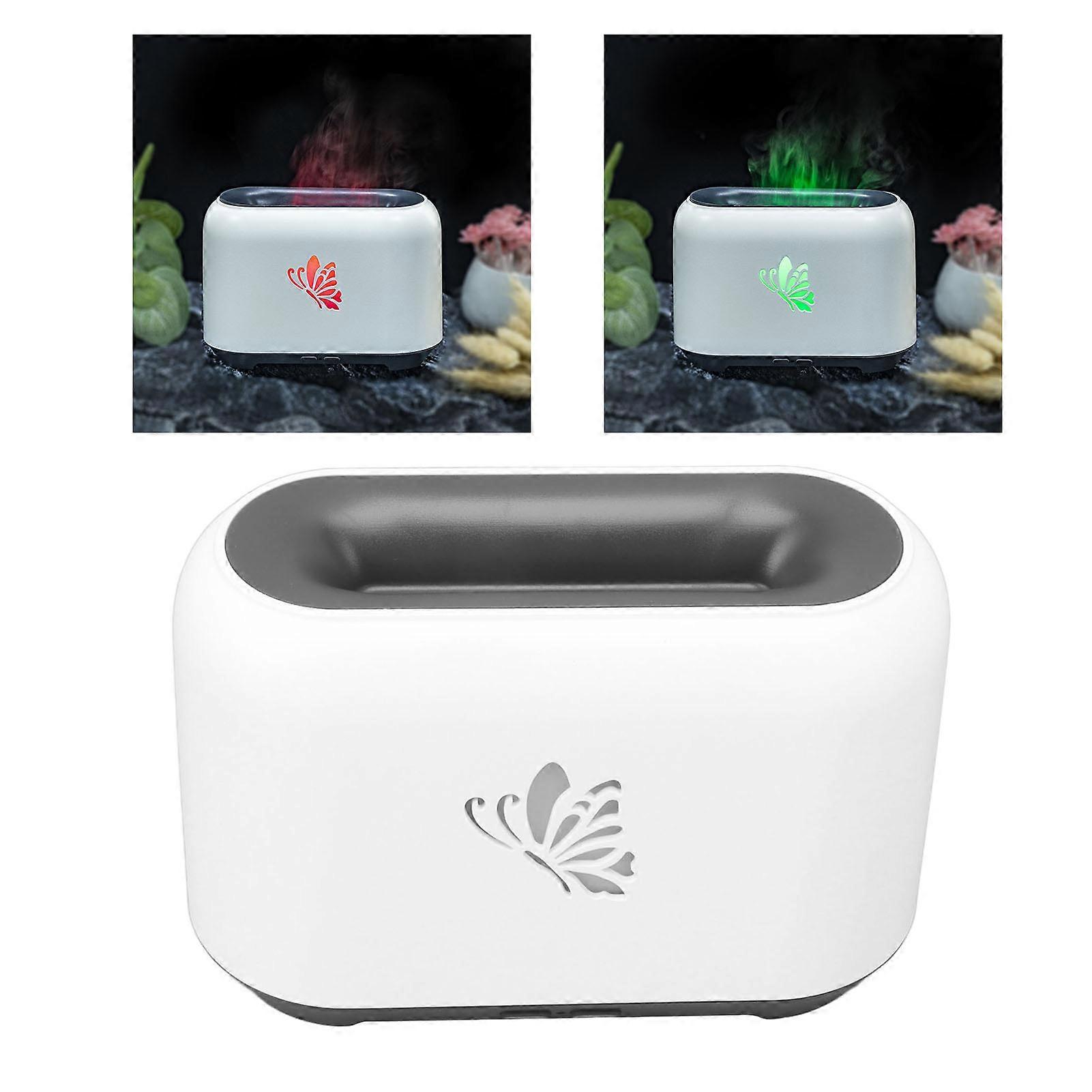 150ml Flame Diffuser Humidifier with 7 Color Lights, White