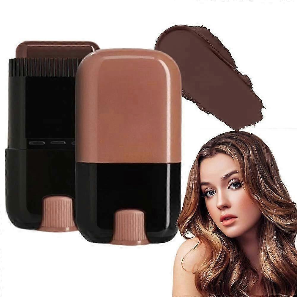 Hair color stick with built-in comb portable for quick coverage