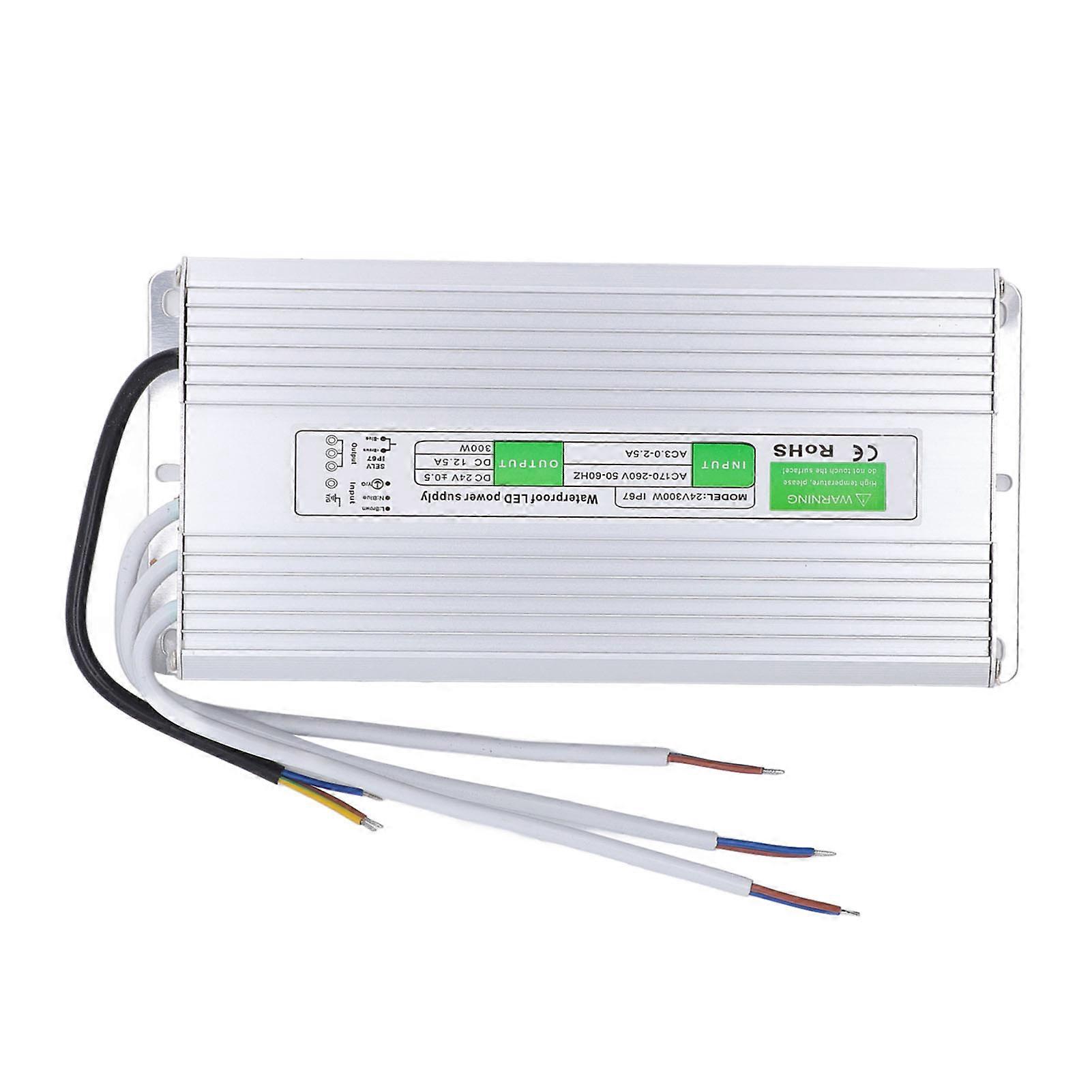 300W 24V LED Power Driver IP67 Waterproof Aluminum Shell