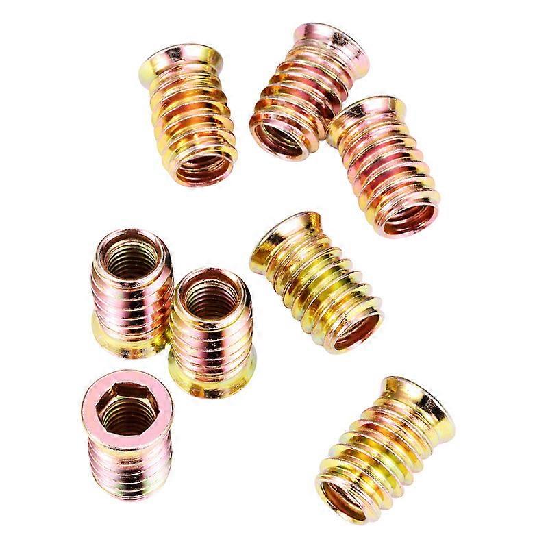 Screw-in Nut, 20pcs Carbon Steel Hex Socket Drive Insert Nuts Threaded for Wood Furniture with Hex Key(M8*20mm)，Lilaris