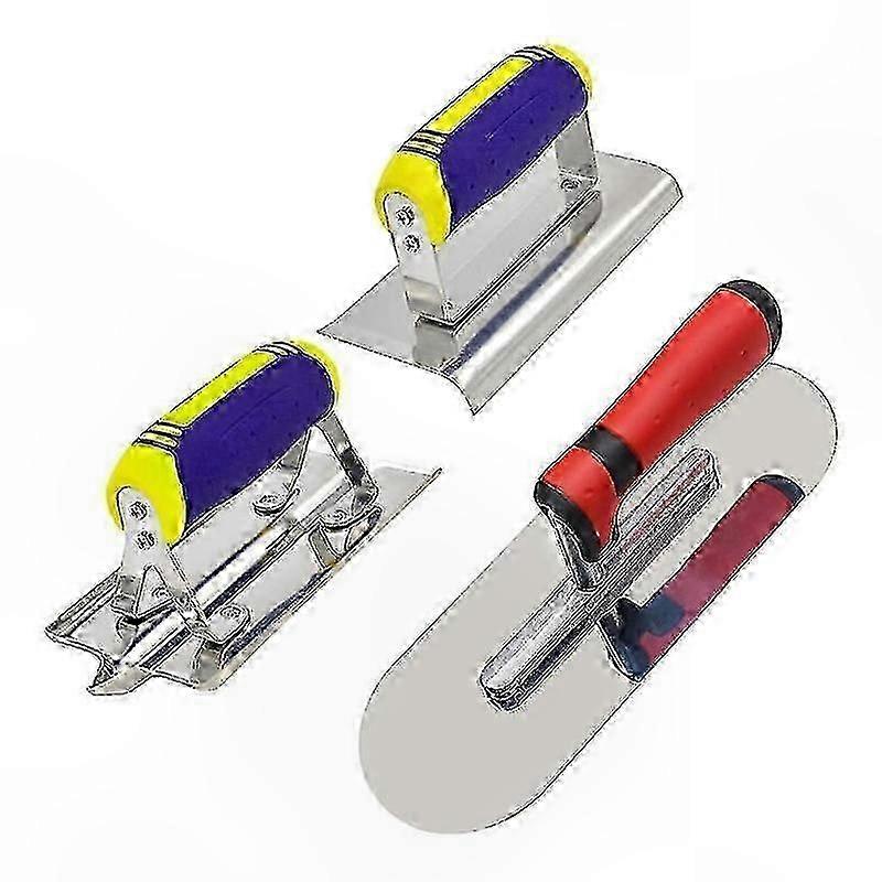 Concrete Finishing Tool Set - Stainless Steel Trowel, Edger, Groover for Stucco and Masonry Projects