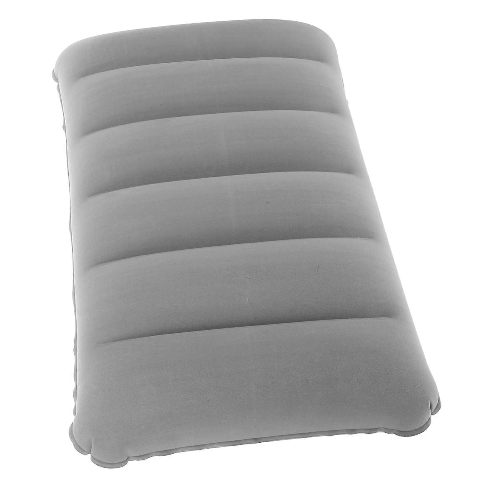 Ultralight Inflatable Camping Pillow, Portable Flocked Cushion, Compact Backpacking Pillow With Ergonomic Lumbar Support