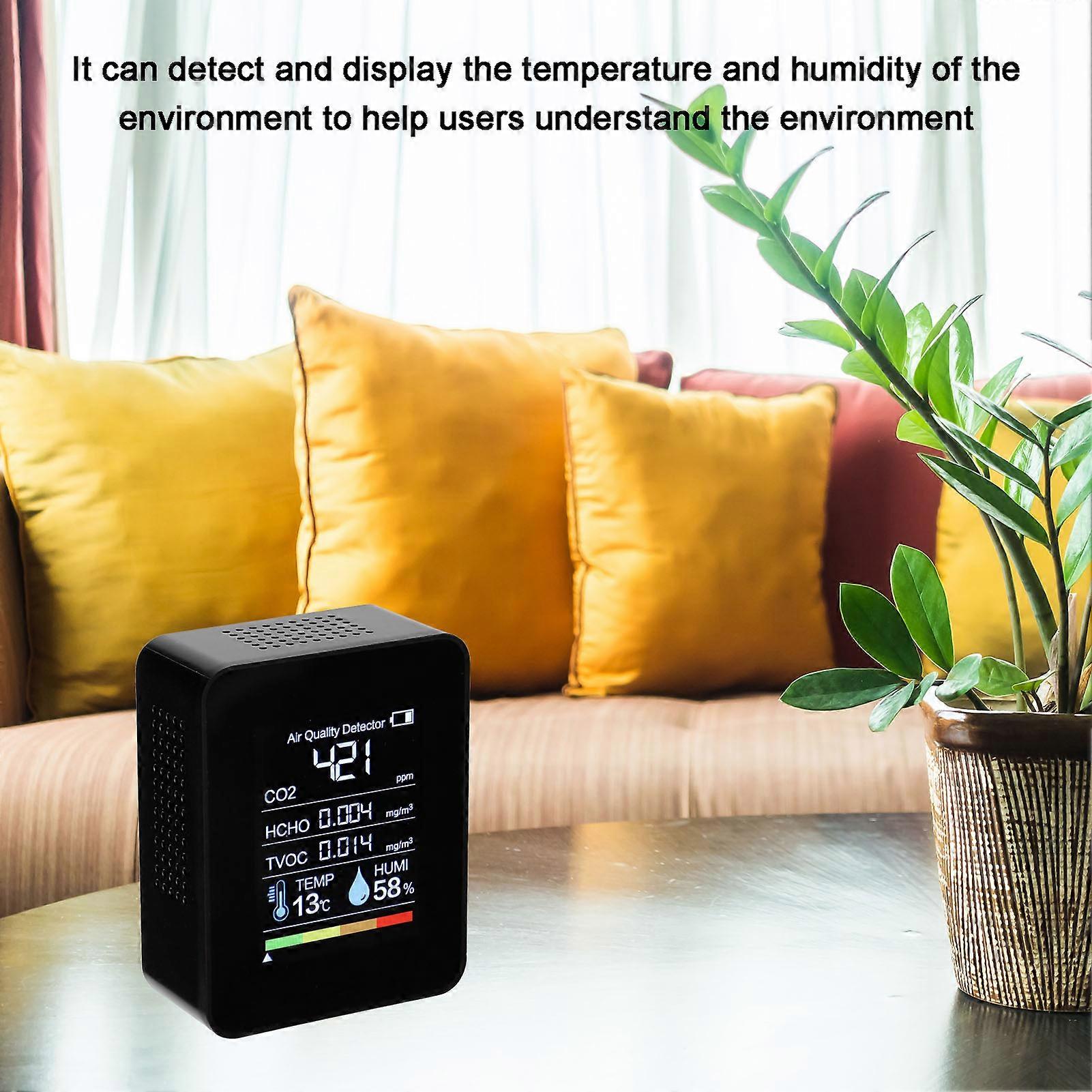 Portable CO2 Detector TVOC HCHO Sensor 2.8" LCD Black/White