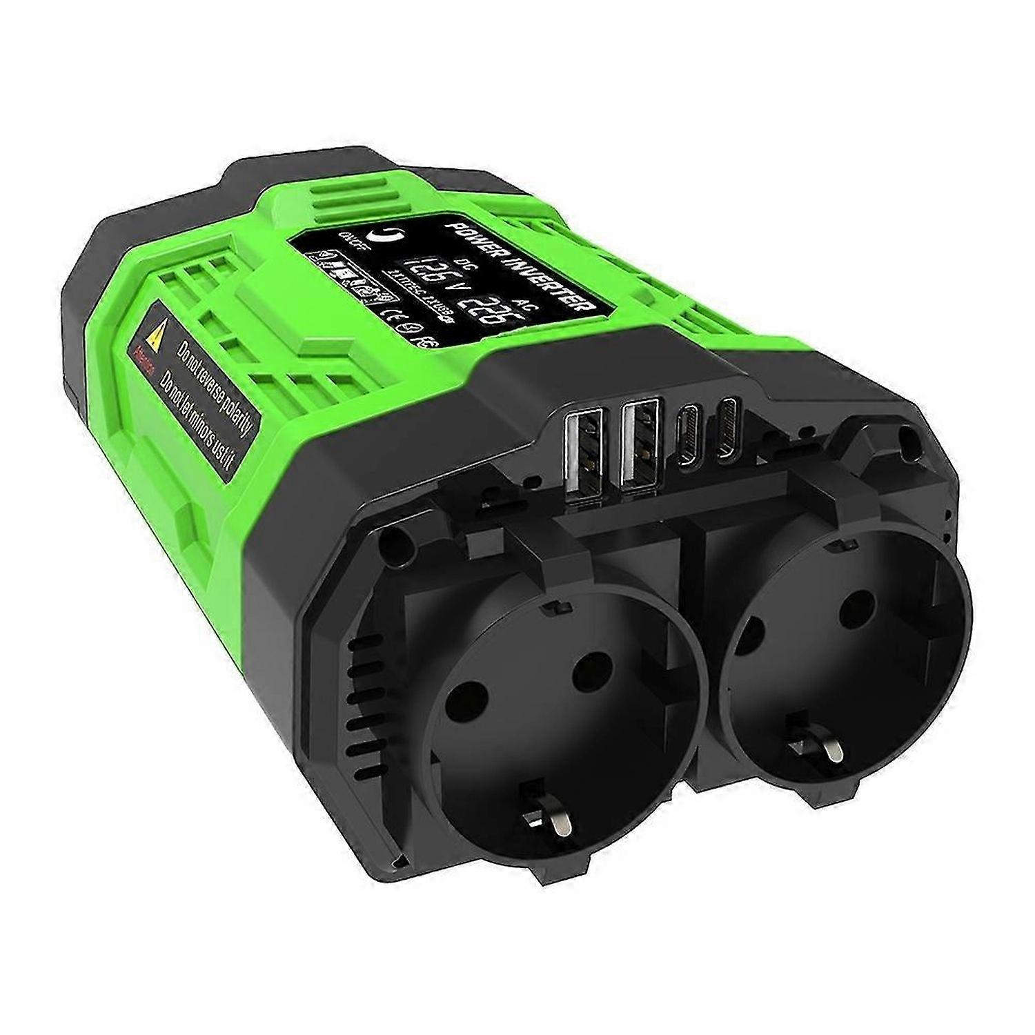 600W Car Inverter 12V 220V DC to AC Digital Display Portable Power Converter Car Inverter Car Power Inverter EU Plug
