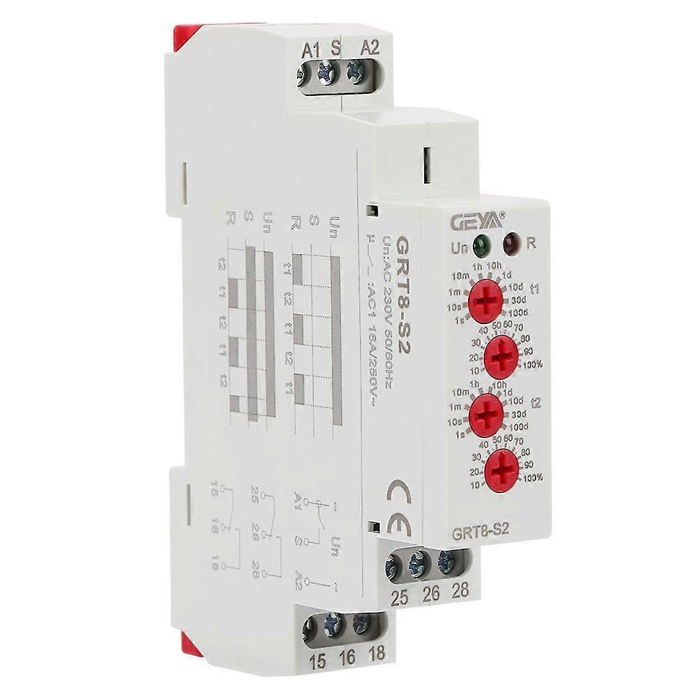 GRT8-S2 Mini Asymmetric Cycle Timer ON/OFF Repeat Cycle Time Relay AC 220V
