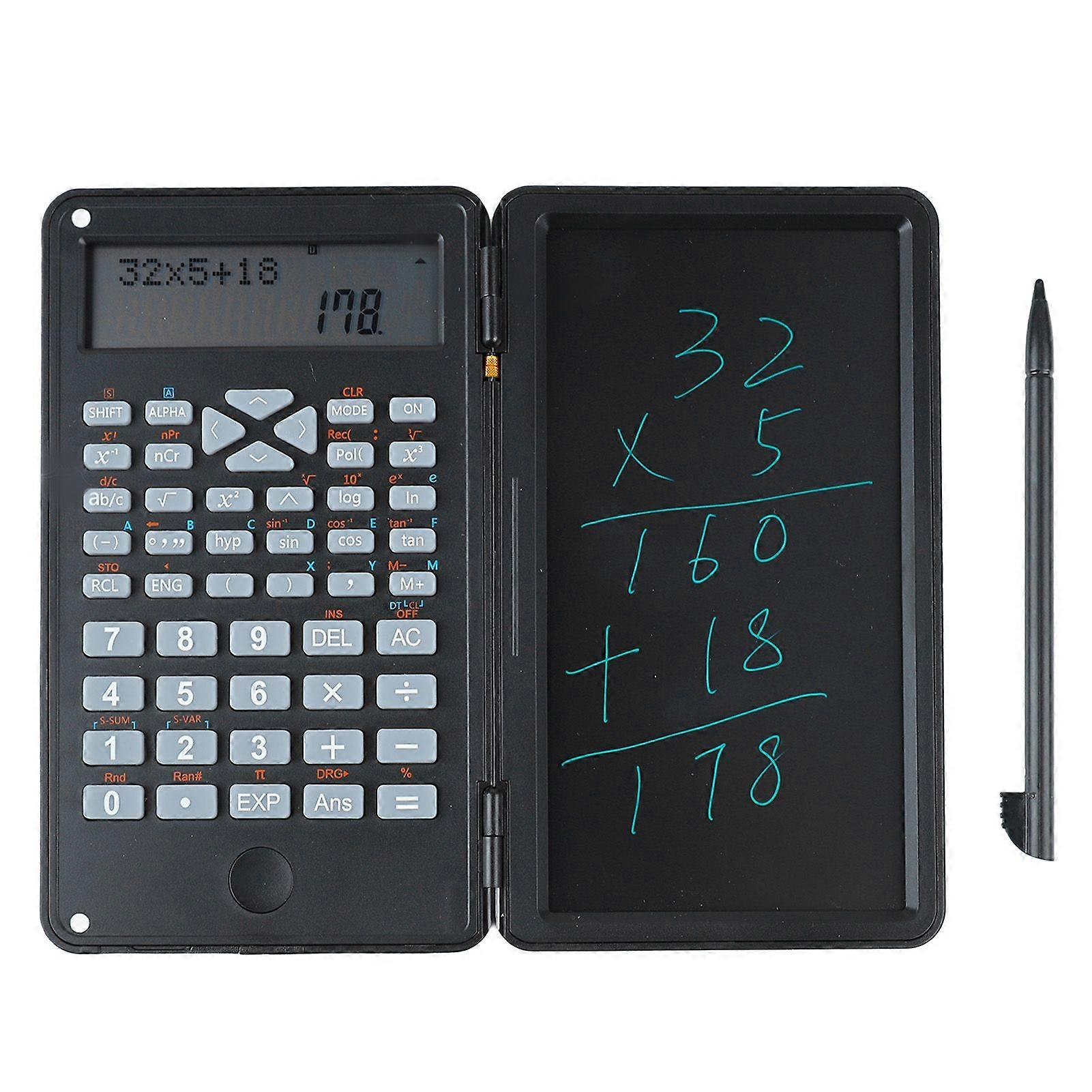 Scientific Calculator Two Row LCD Display Writing Tablet Sensitive Multifunction Desk Calculator for Office School