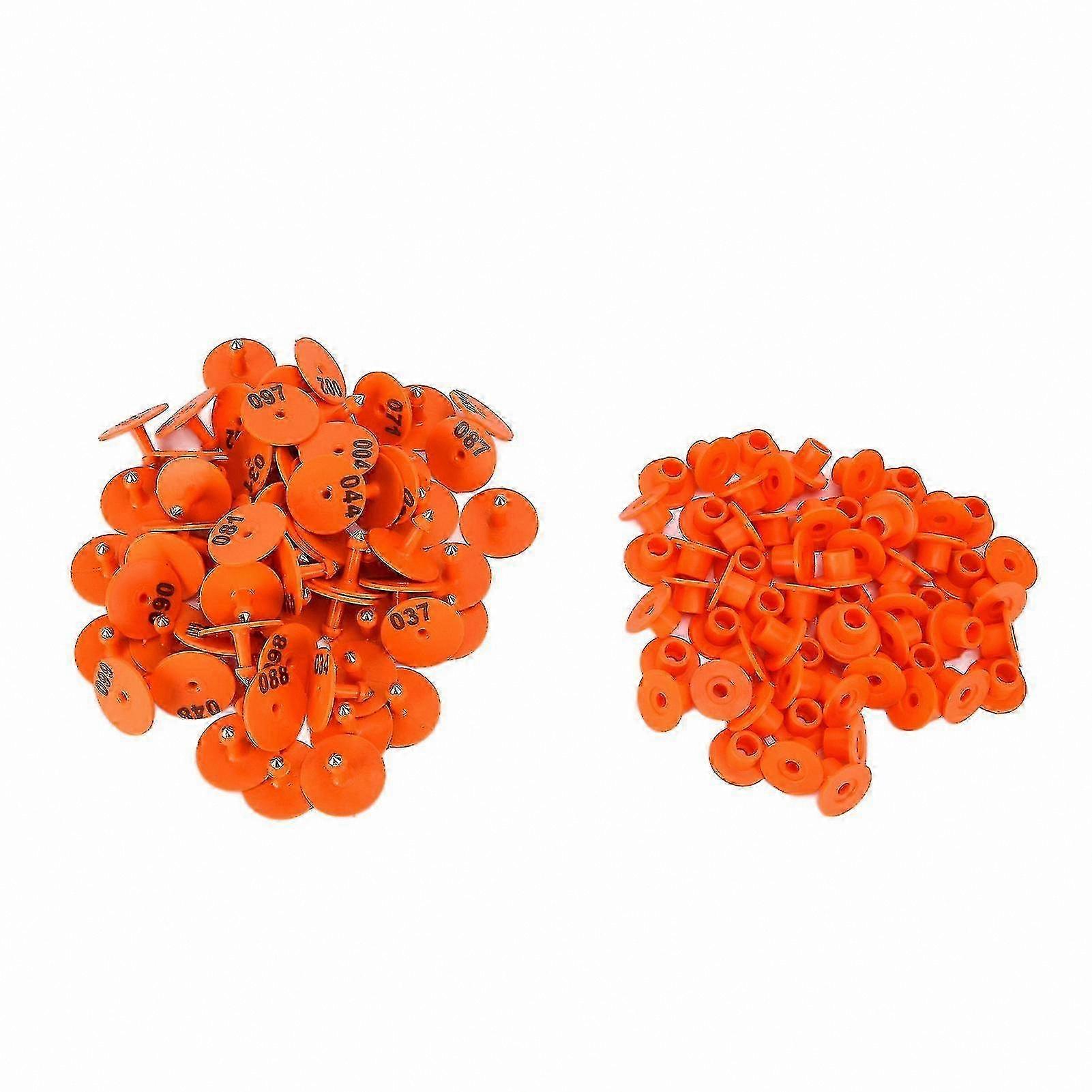 100pcs Round Ear Tags for Livestock - Durable Numbered Tags for Pigs, Sheep, and Foxes hwy