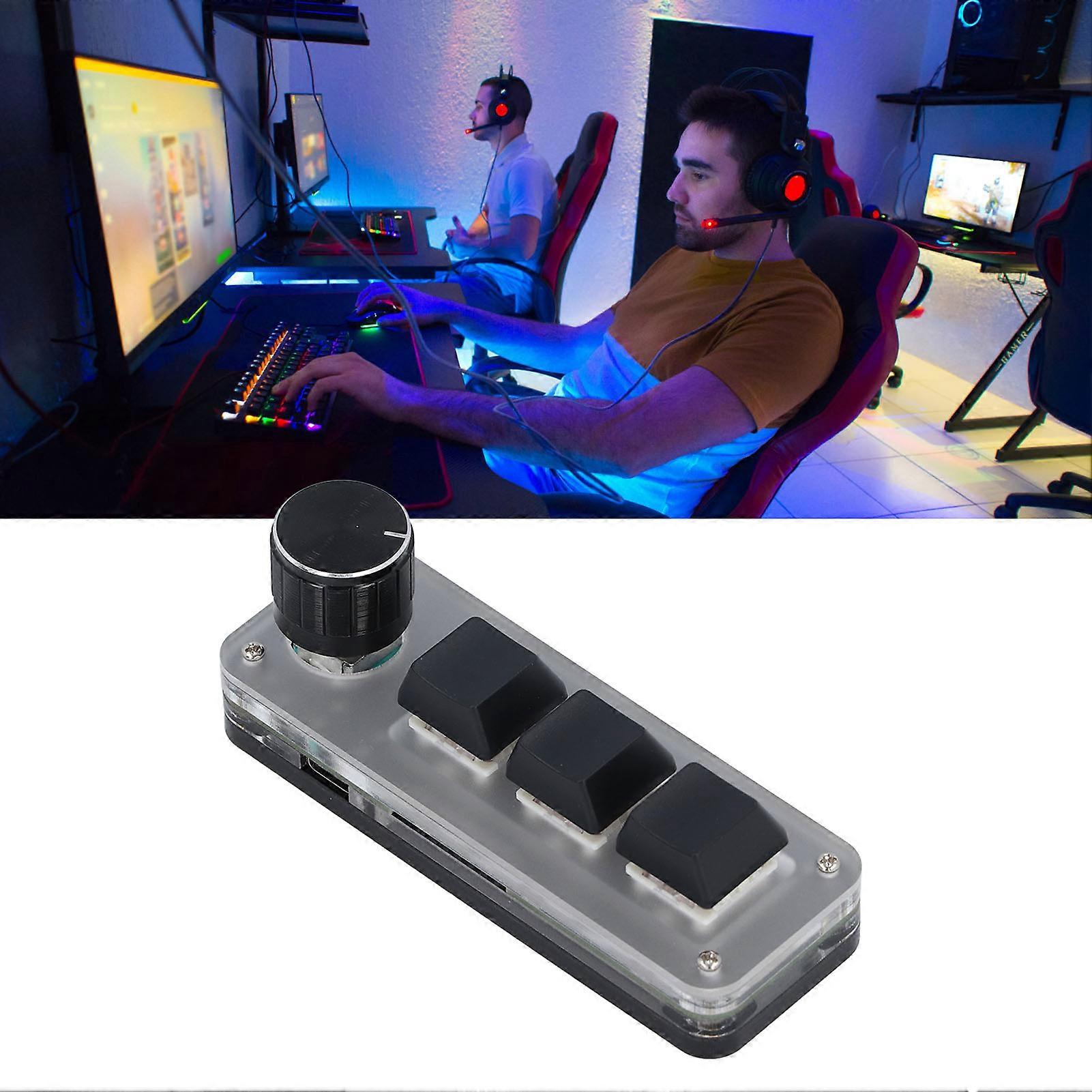 Aangepast Mini Mechanisch Toetsenbord 3-Toets 1-Knop RGB LED USB-C 100x35mm