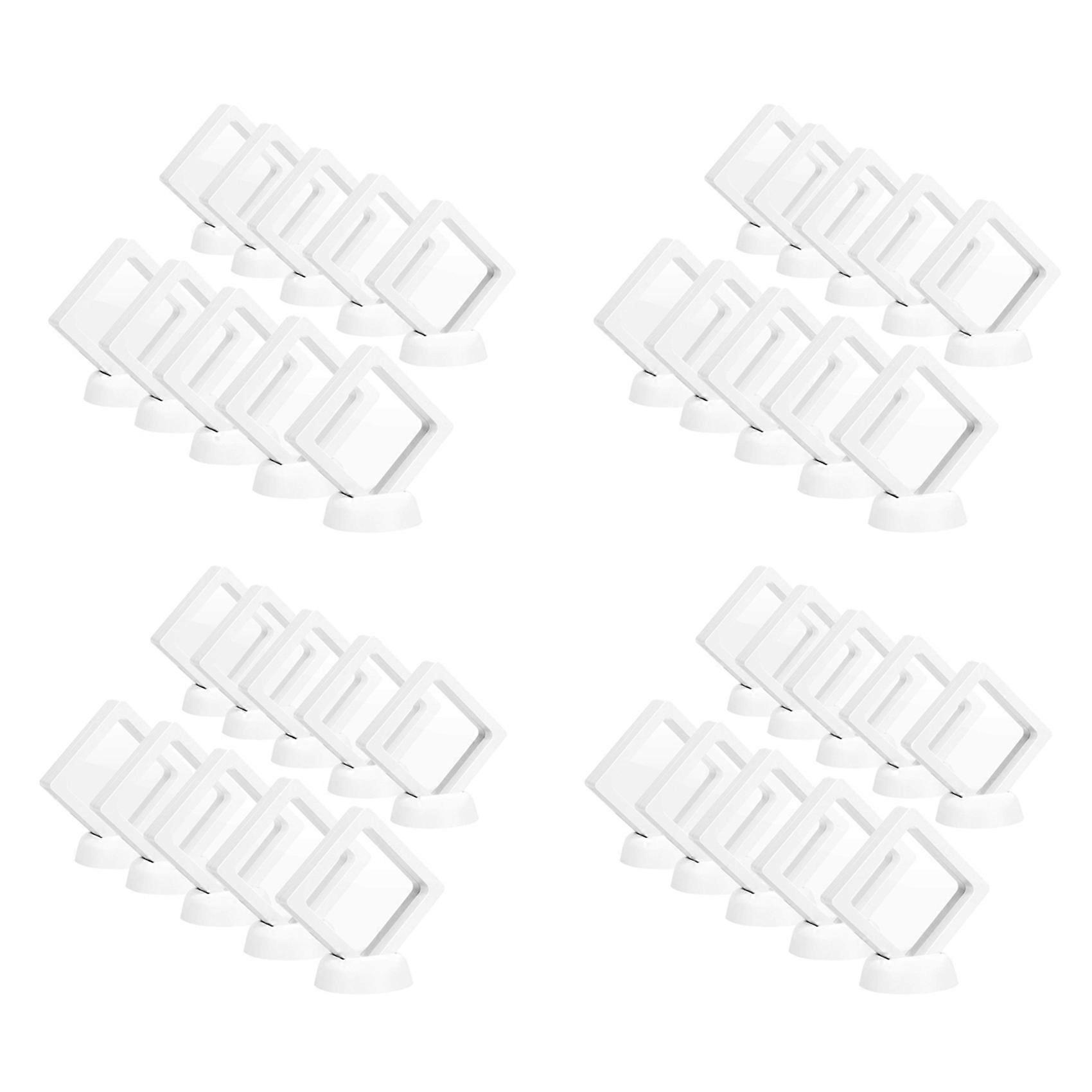 Coin Display Box - Set Of 40 3D Floating Frame Display Holder with Stands for , AA Medallions, Jewel