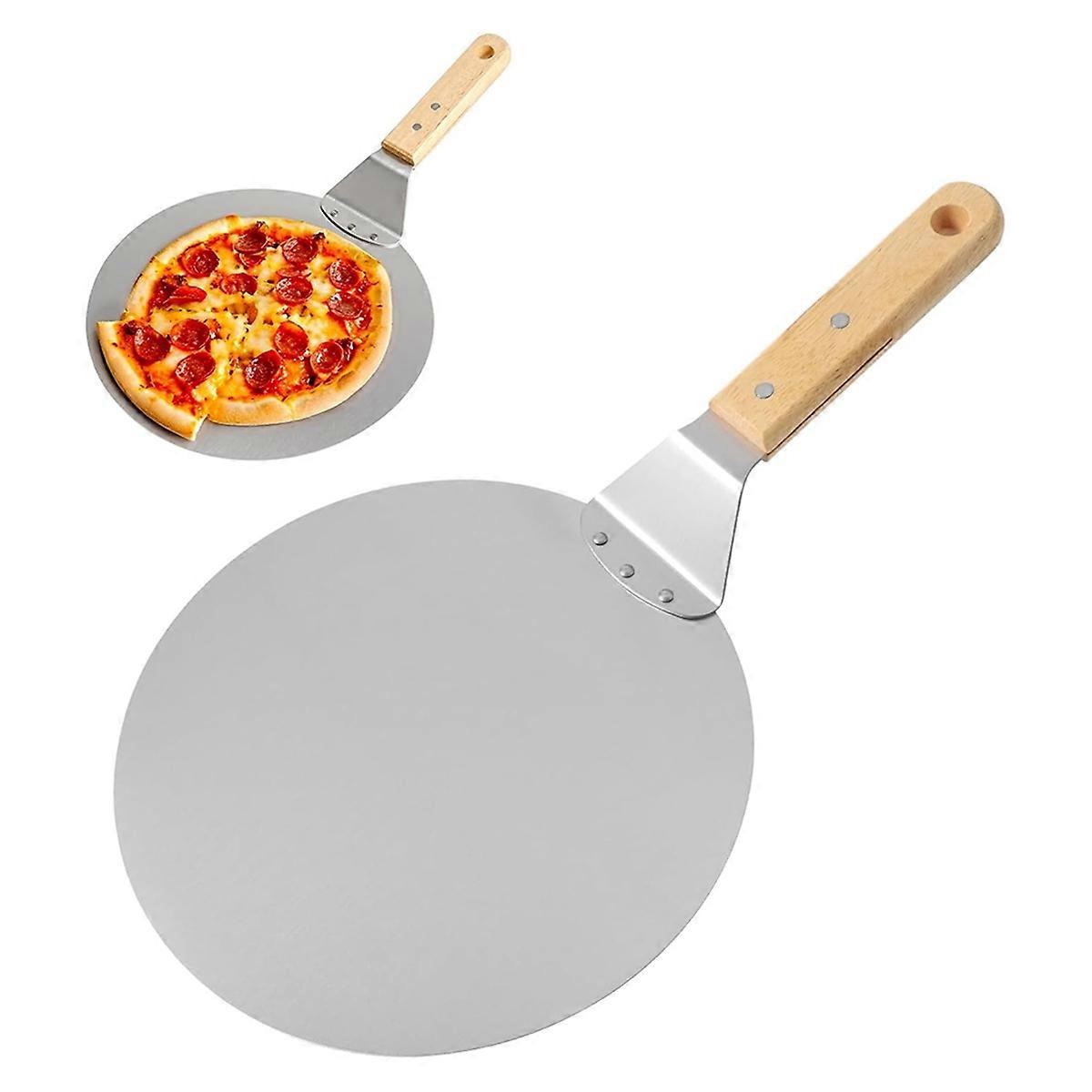 Pizza Peel 10 Inch, Aluminum Round Spatula,Pie Making Light-Weighted Tool for Homemade Bread, 2-3 F