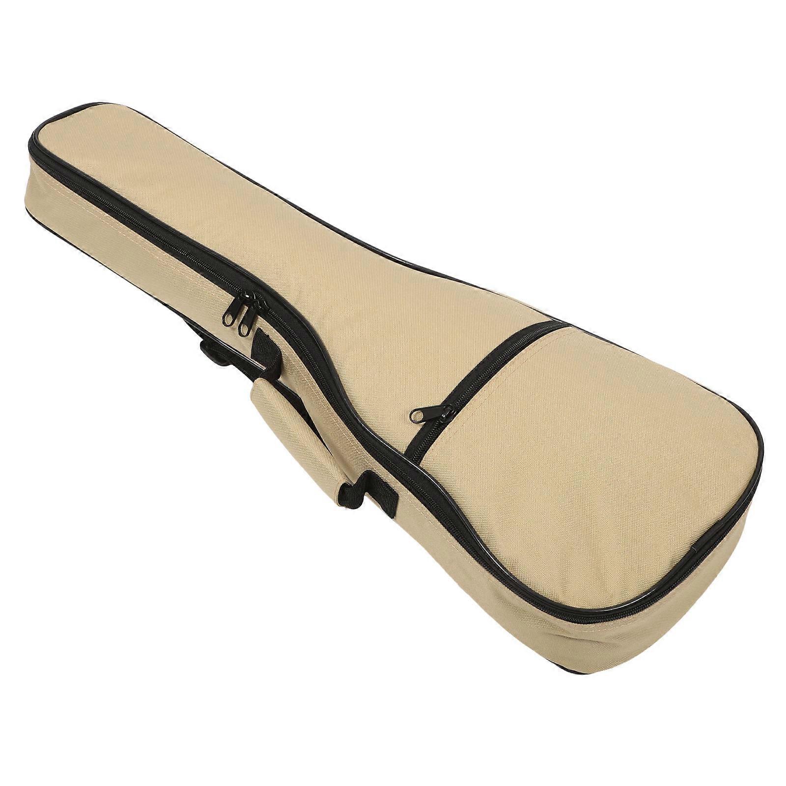 Portable Ukulele Bag Ukulele Pouch Musical Instrument 65.00X24.00X6.00CM Khaki Multi-Compartment Storage 1Pcs