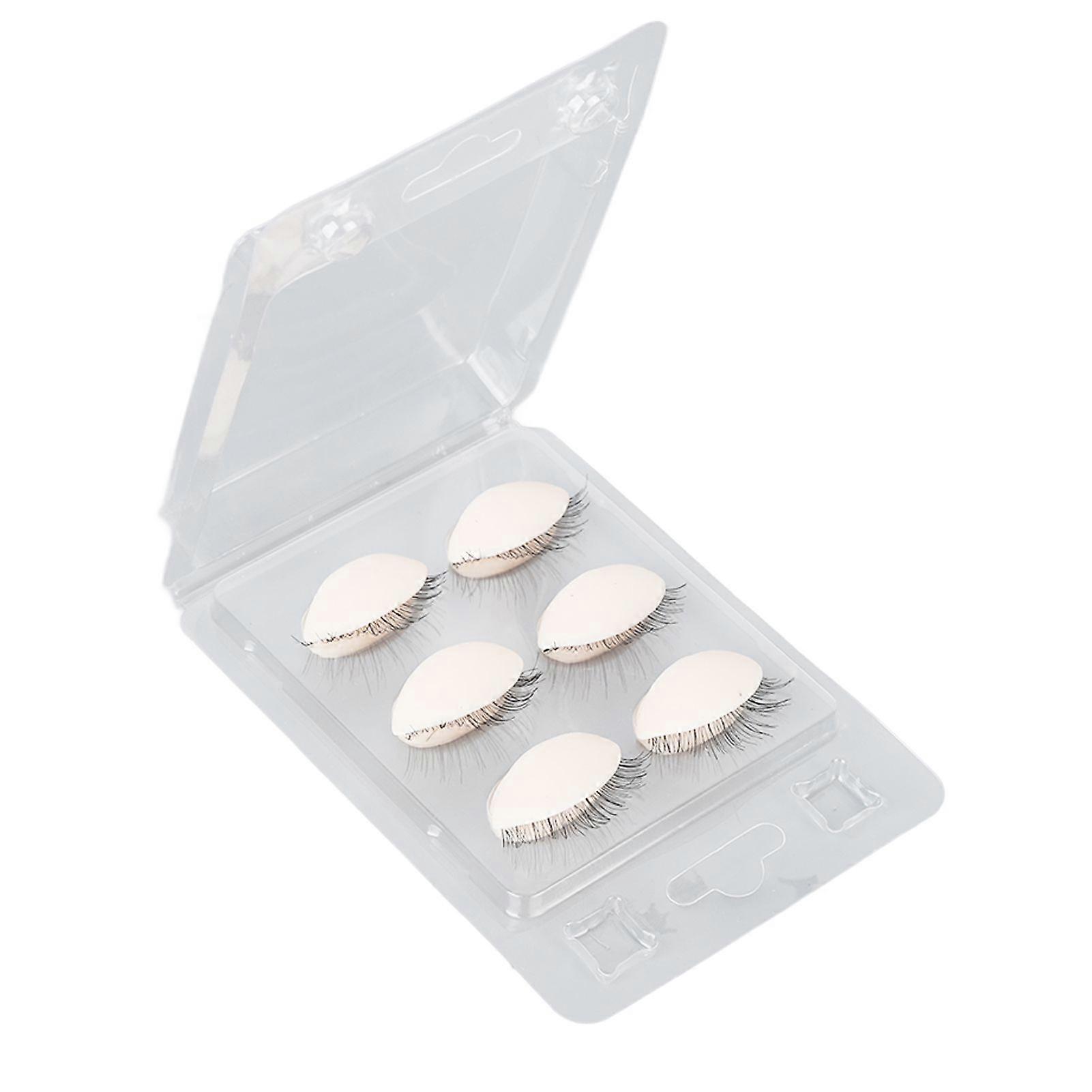 3 Pairs Mannequin Head Eyelids with Eyelashes for Eyelash Extension Grafting Training Practice Pink