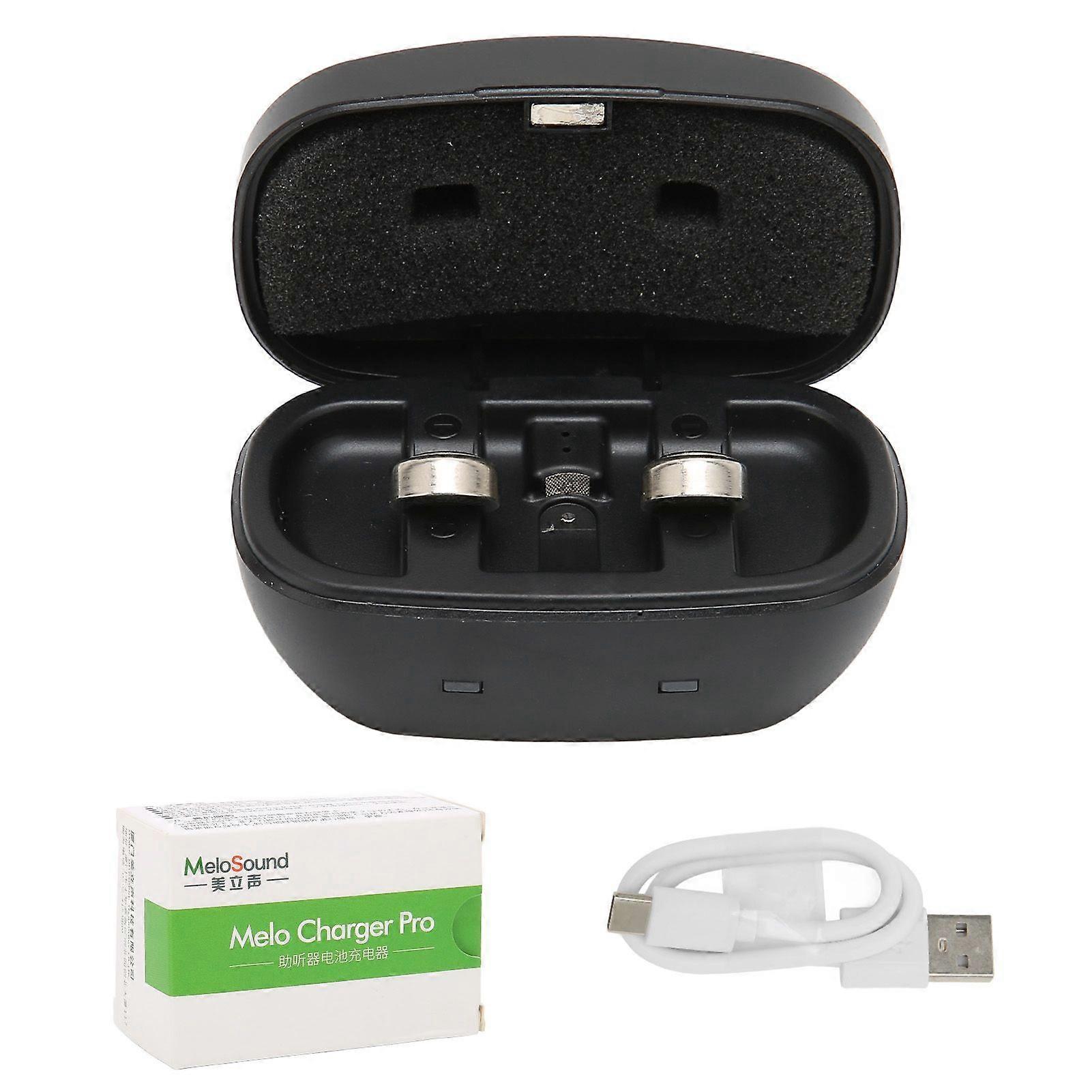 2pcs A675 Button Batteries USB Rechargeable Button Battery Charging Box for Hearing Aids