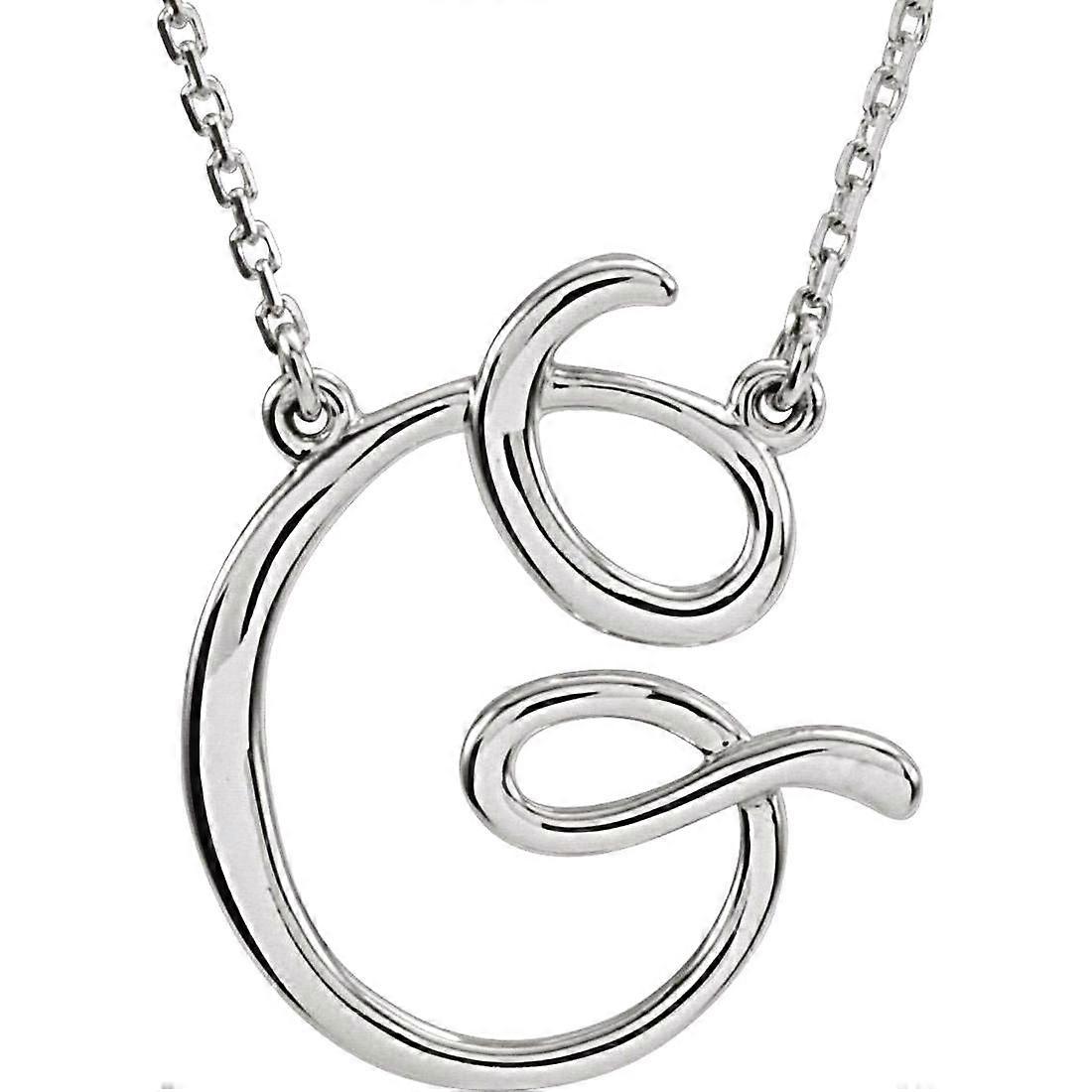 925スターリングシルバーファッションスクリプトレター名パーソナライズされたモノグラムイニシャルネックレス女性用16インチペンダントネックレス
