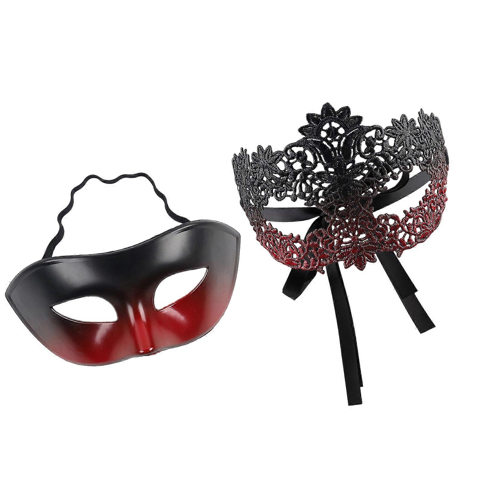 2 Part Set Permanent Half Face Party Disguises Modifiable Suitable Pretend Globes & Event Outfits  Red