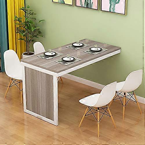 Wall-Mounted Folding Chair and Dining Table Combo, 80x60cm Space-Saving Design for Small Room Decor