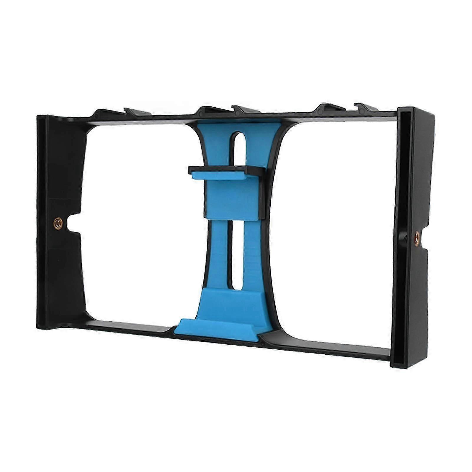 Phone Video Camera Cage ABS Portable Handheld Smartphone Video Stabilizer Rig for Livestreaming Vlog Blue