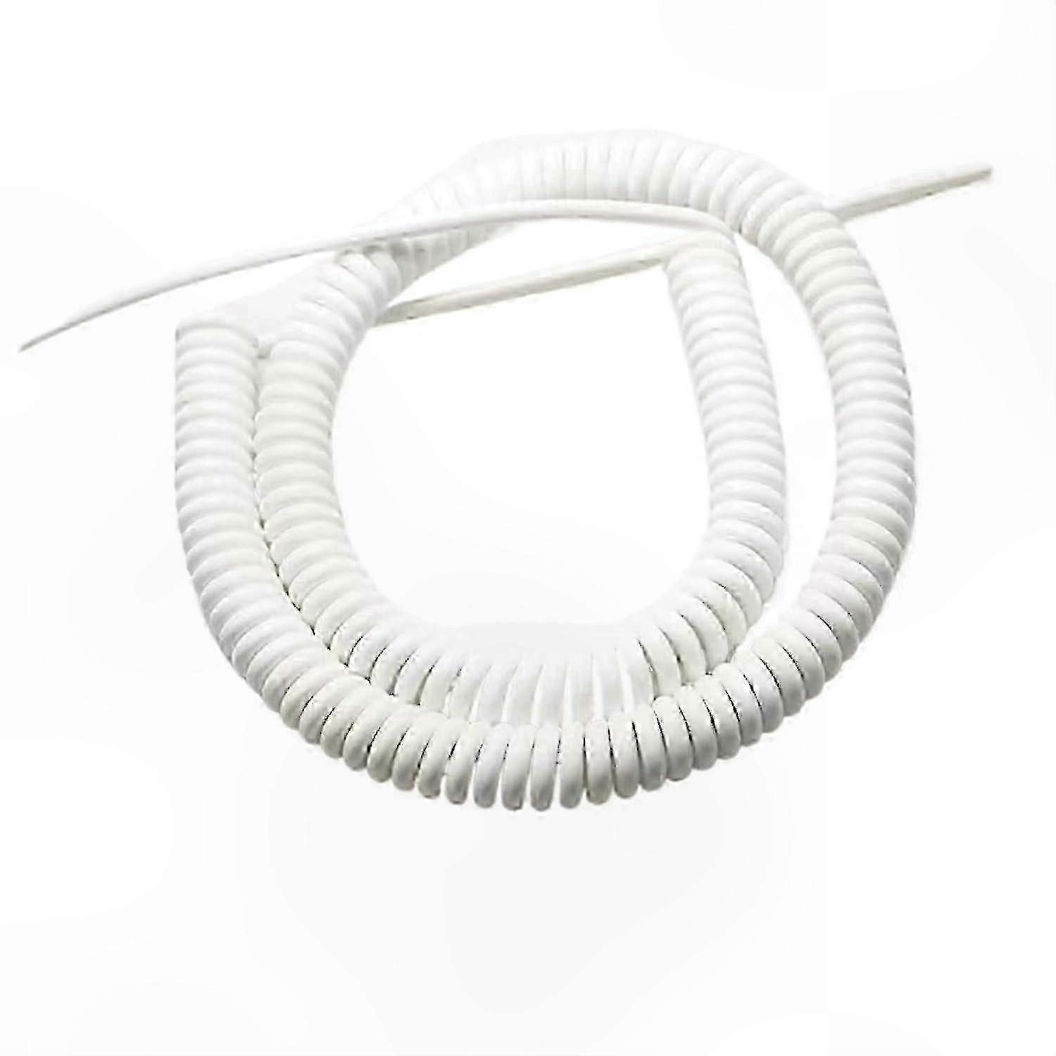 Spring Power Cord 15AWG 5M Coiled Extension Cable, 3 Core Expandable Spring Wire White