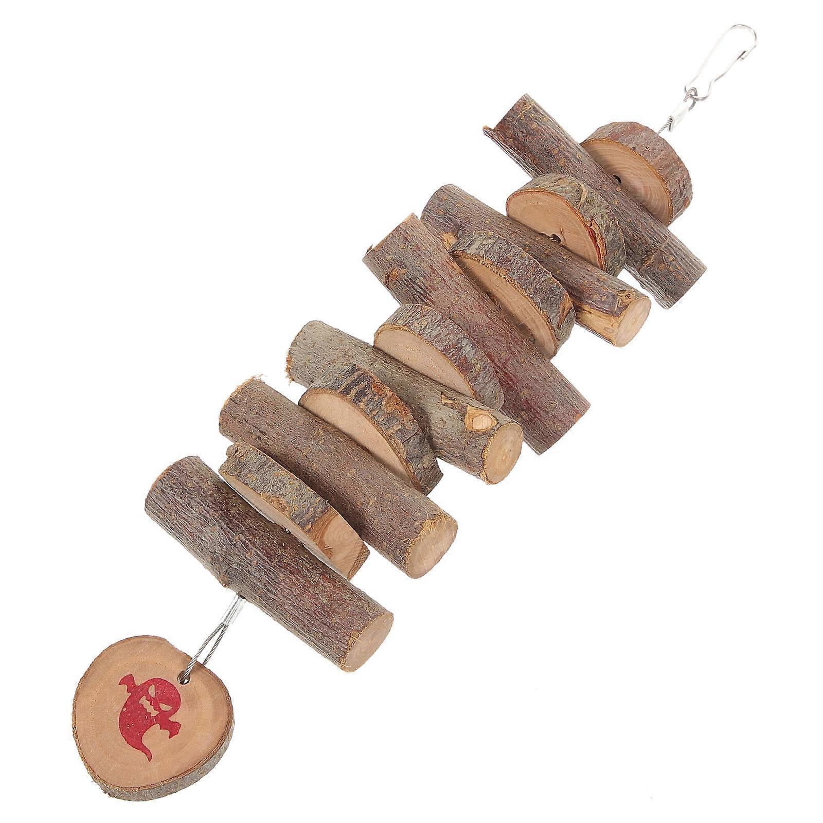 Wooden Teething Toy For Pets 3Pcs Rabbit Chew Toy Ideal For Oral Care And Pet Playtime Designed For Rabbits Hamsters And Rodents 25.5x6cm