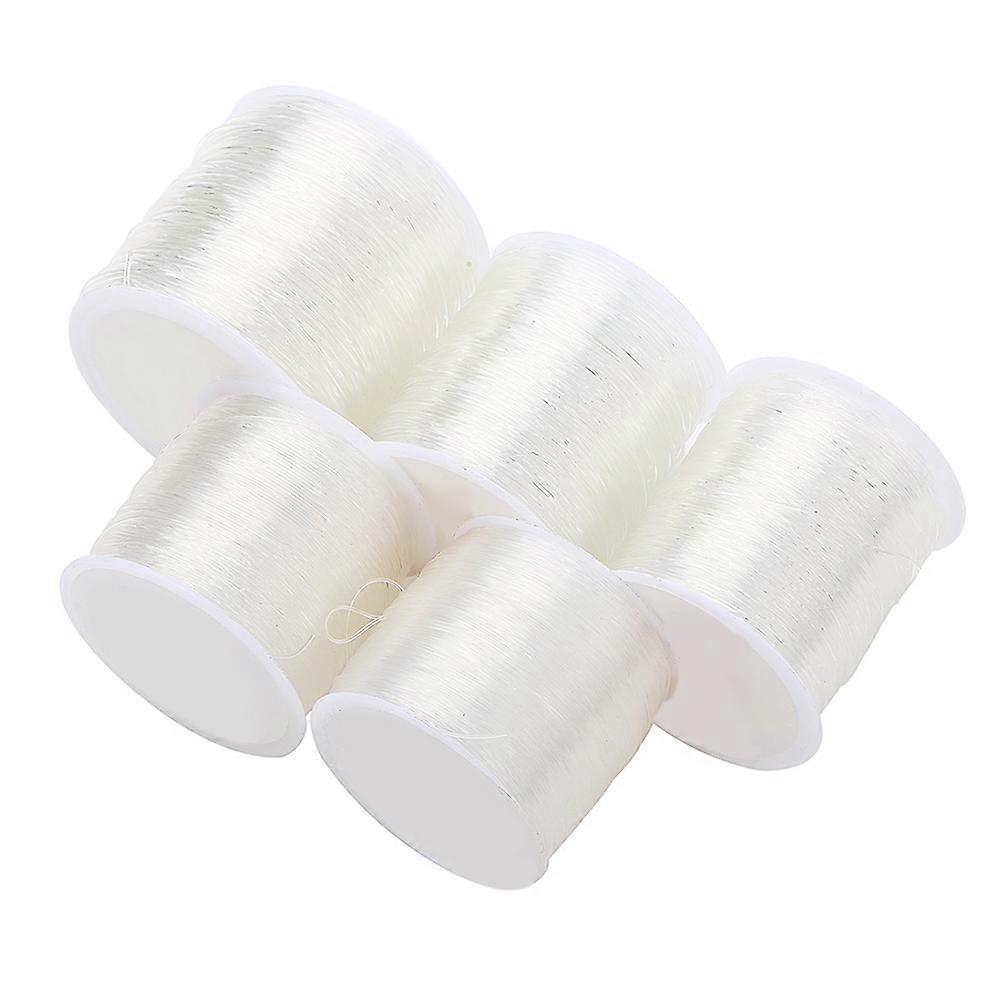 Stretchy String For Bracelets Clear White Elastic Stretch Cord Beading Thread 1mm 100m Roll 1Set