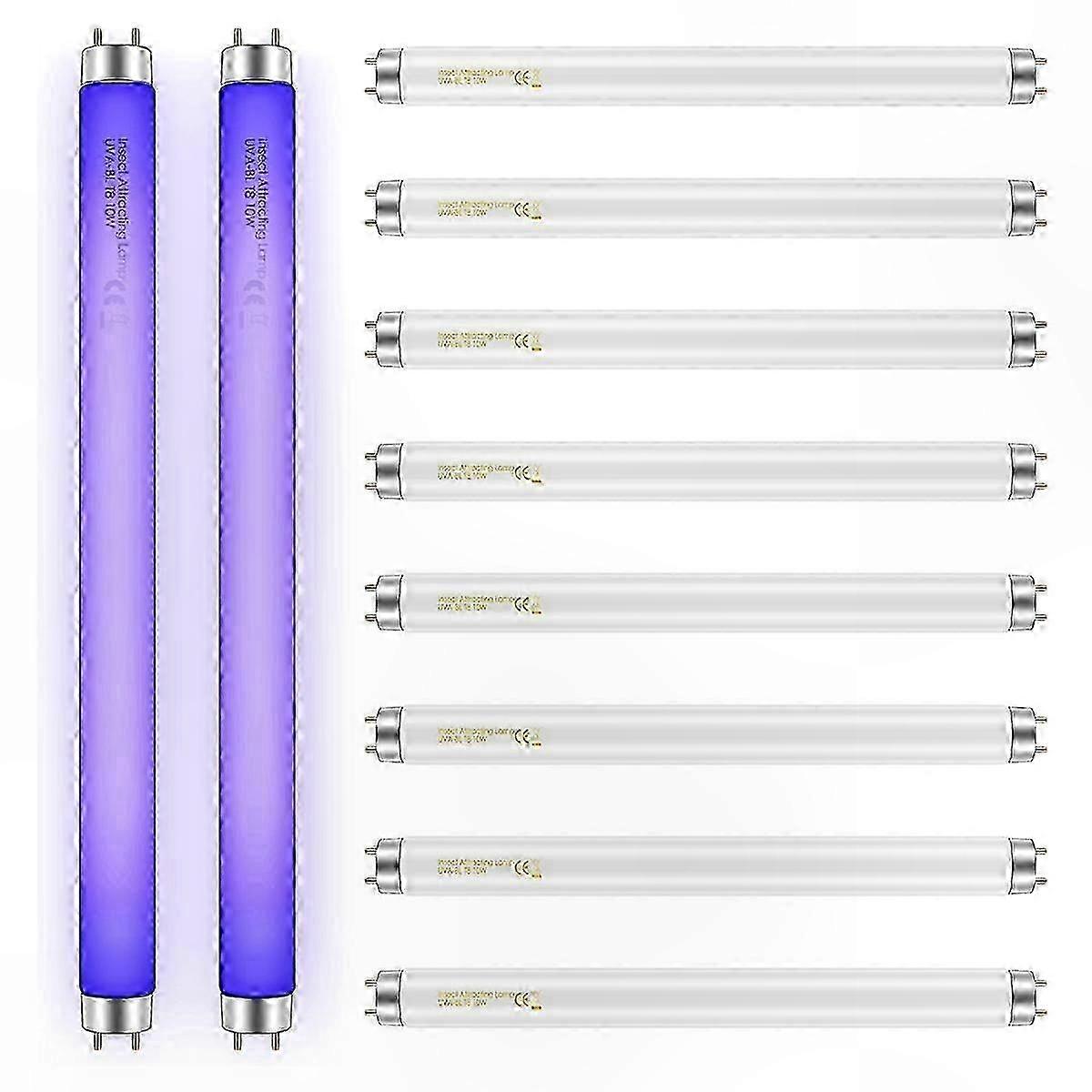 10-Pack 10W T8 F10W Bug Zapper Bulbs, 13-Inch Replacement Lamps for Indoor Insect Control Devices