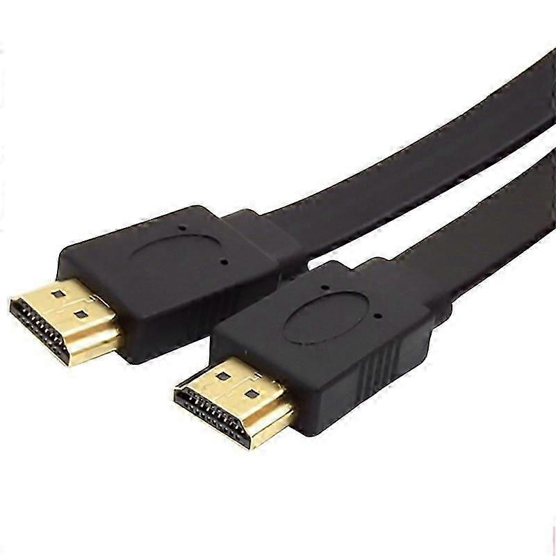 Cabo compatível com HDMI curto Full HD de alta qualidade Suporte 3D macho para macho Plugue Cabo plano para áudio e vídeo HDTV TV 30cm 50cm
