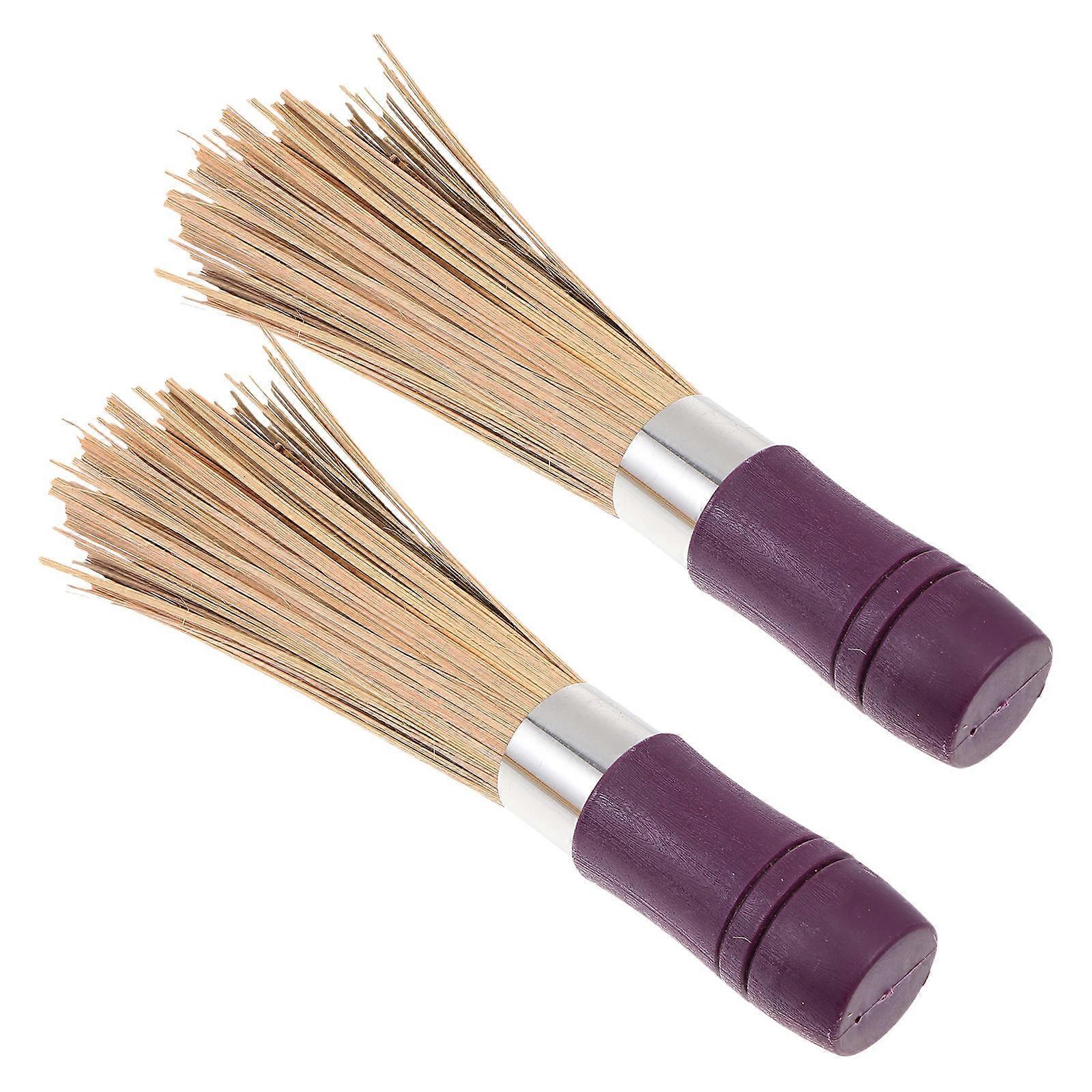 4Pcs Bamboo Pot Brushes for Kitchen Cleaning Heat Resistant Tools