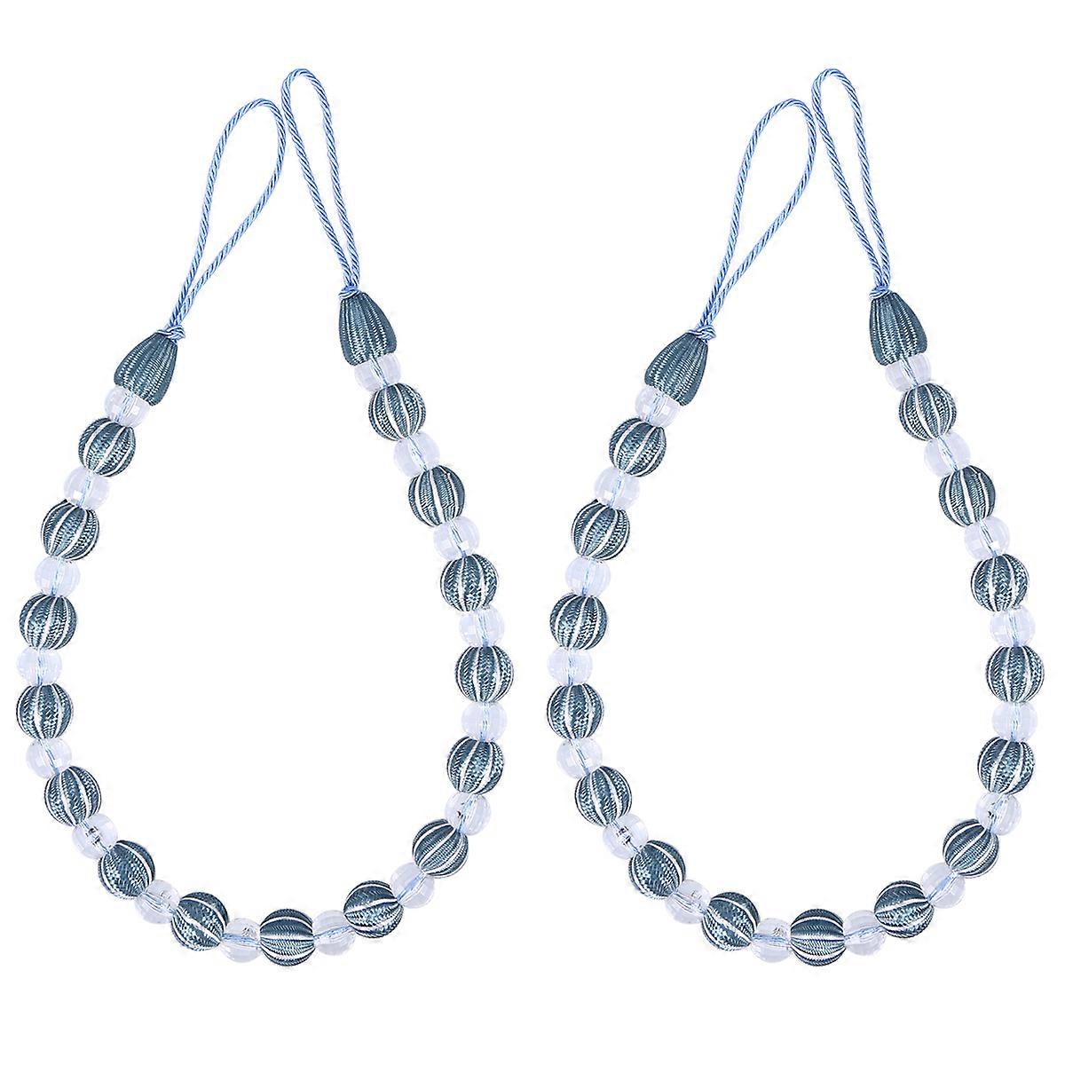 Curtain Tiebacks Acrylic Bead Drape Curtain Clip Holdbacks 4Pcs Blue