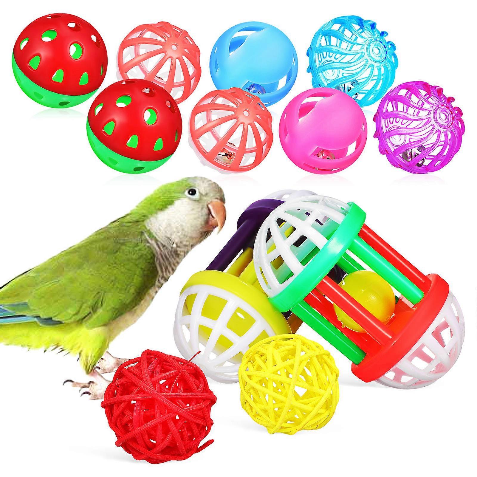 Foraging Balls Bird Toys for Chewing Training 60Pcs Plastic Assorted