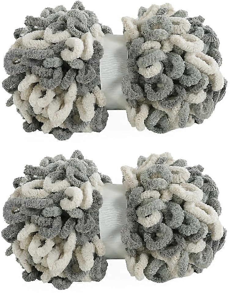 100g 9m 2pack Bulky Loop Yarn for Finger Knitting Soft,Off The Hook Loop Yarn,No-Needle Craft Chenille Yarn for Crocheting, Hand-Knitting Yarn