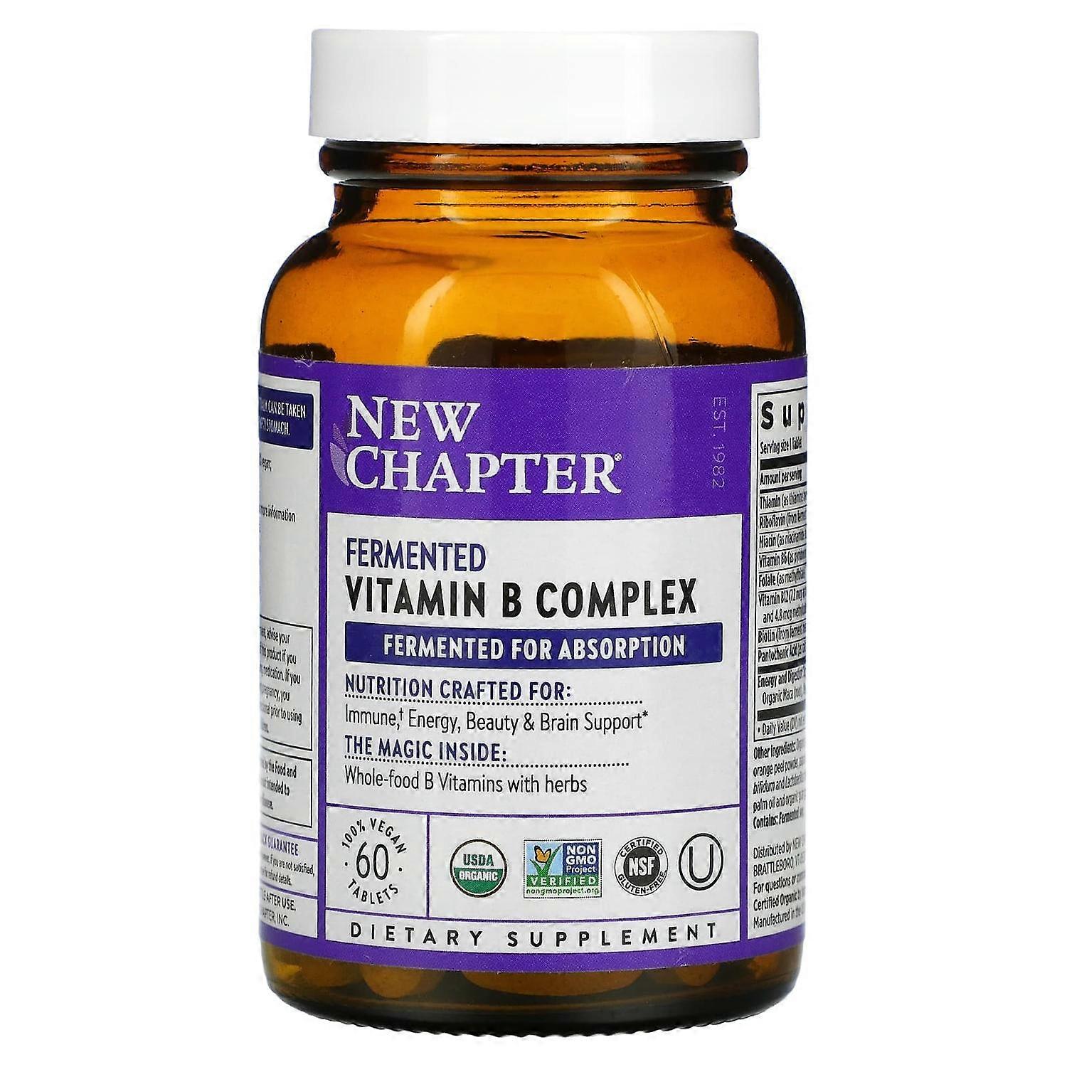 New Chapter, Fermented Vitamin B Complex, 60 Vegan Tablets
