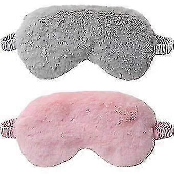 أفخم قناع العين للنساء، 2 حزمة الحرير قناع العين النوم قناع العين لينة مريحة الصوف عصابة العينين غطاء العين مع حزام مرن للنساء والفتيات (ز