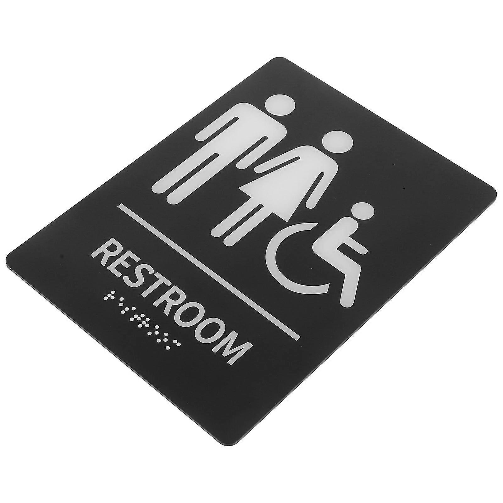 Braille Restroom Sign Decor for Visual Impaired with 3Pcs Acrylic Self-Adhesive Signs