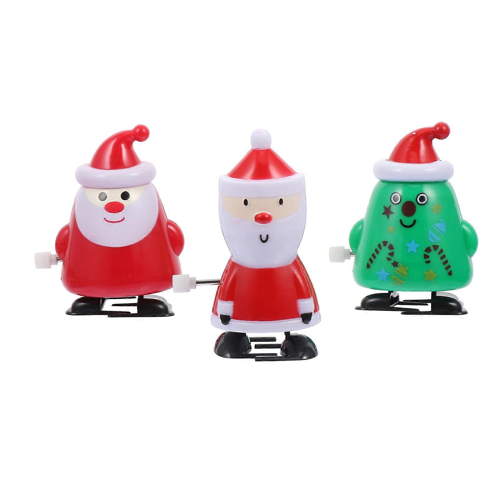Christmas Clockwork Toy Wind-Up Toys 3Pcs Funny Santa Claus Xmas Tree