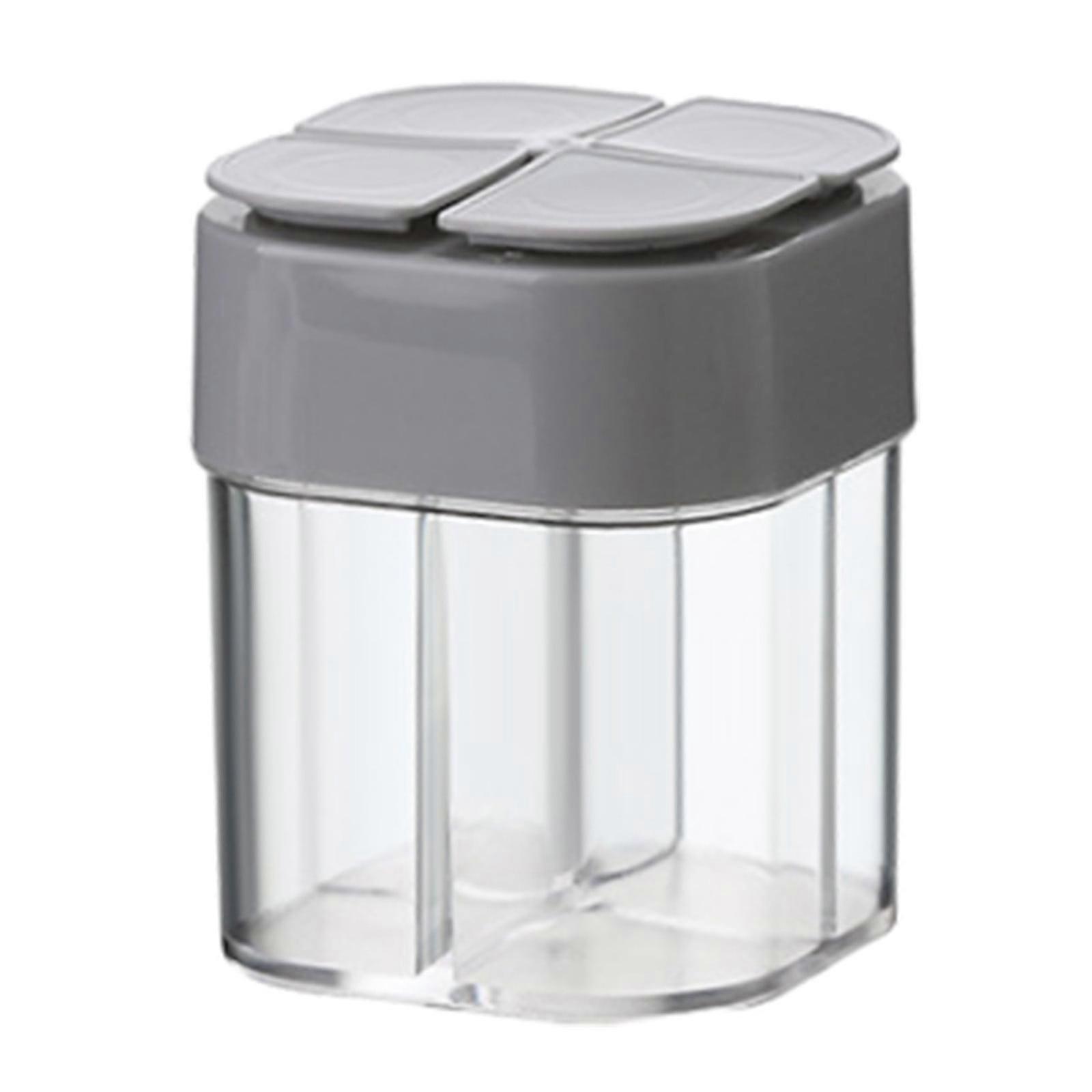 Sealed 4-Compartment Spice Jar with Spoon, Compatible with Fdksdf, Multi-Use Storage for Salt, Sugar, MSG & Seasonings