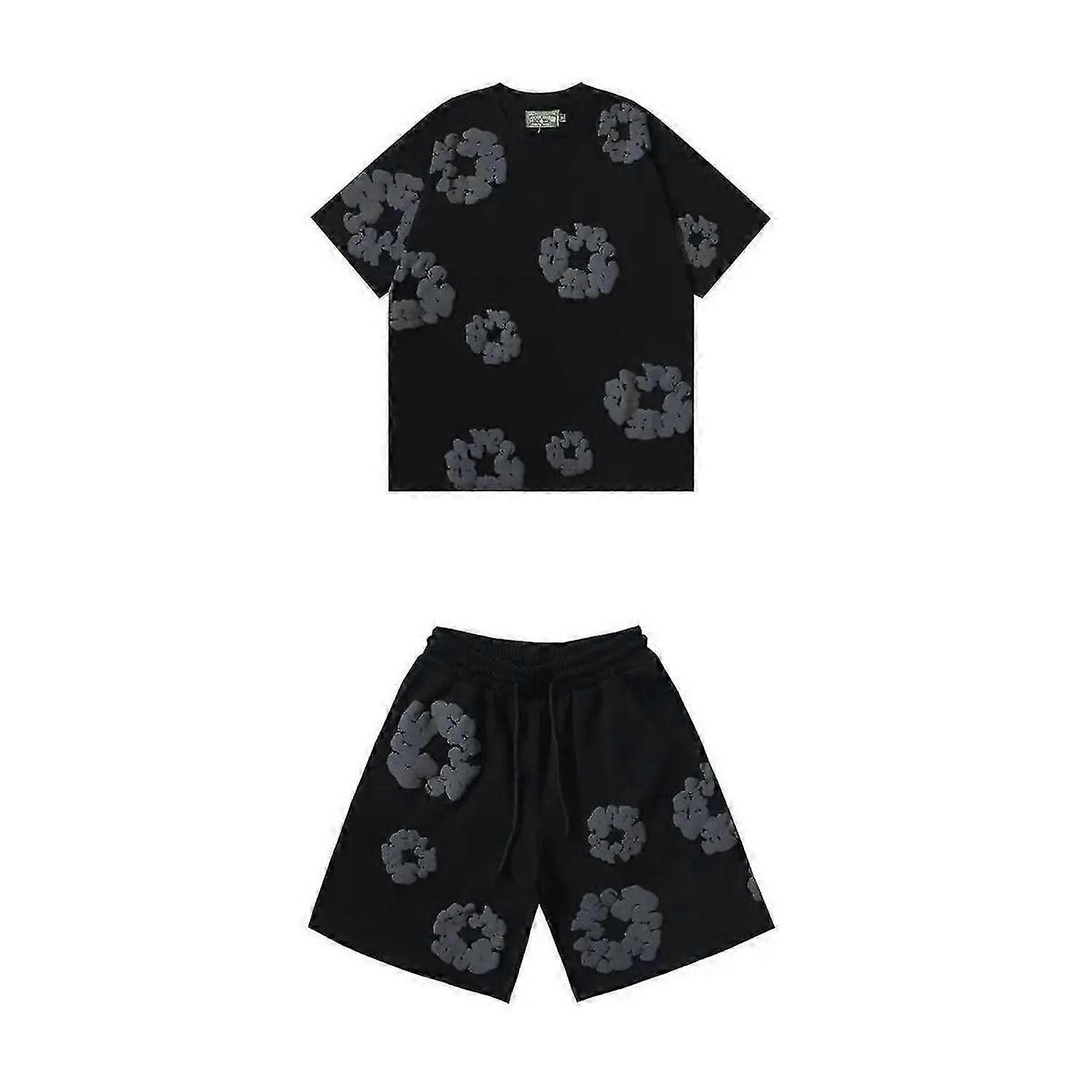 مجموعة شورتات رجالية صيفية 2025، قطن، لياقة بدنية عادية، جاهزة للسفر، قطعتين