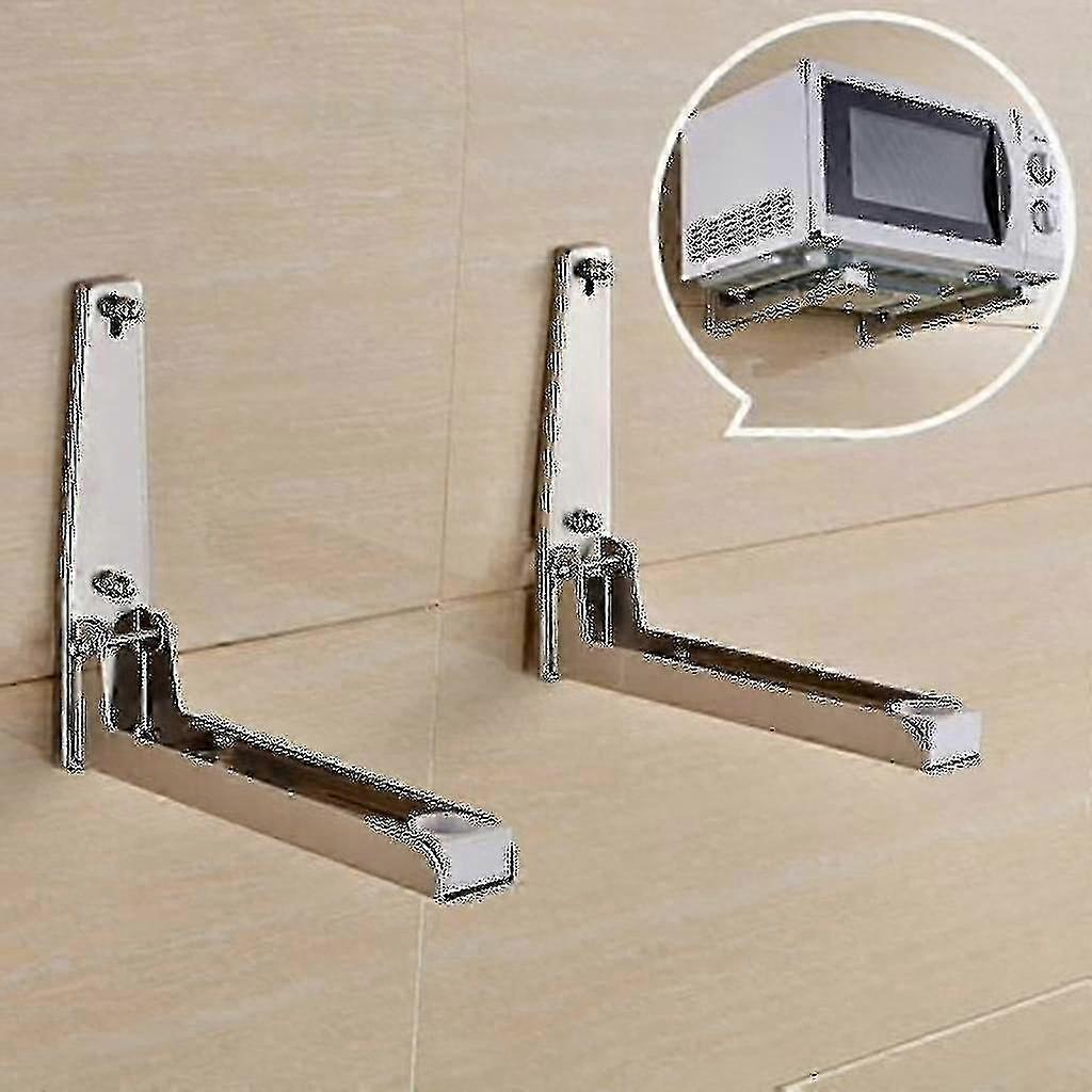 Wall-Mounted Microwave Shelf Bracket for Kitchen Use