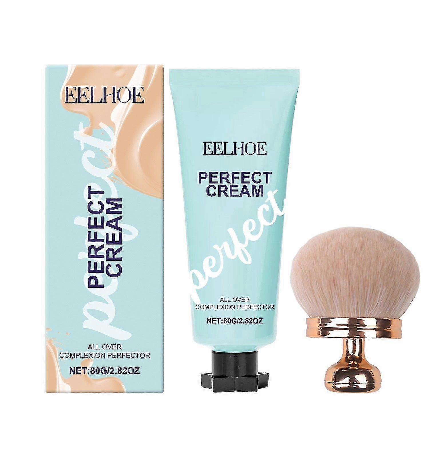 Supreme Creme All-Over Complexion Perfector, Long-Lasting CC Cream Foundation with BrushLightweight & Waterproof Concealer & Coverage