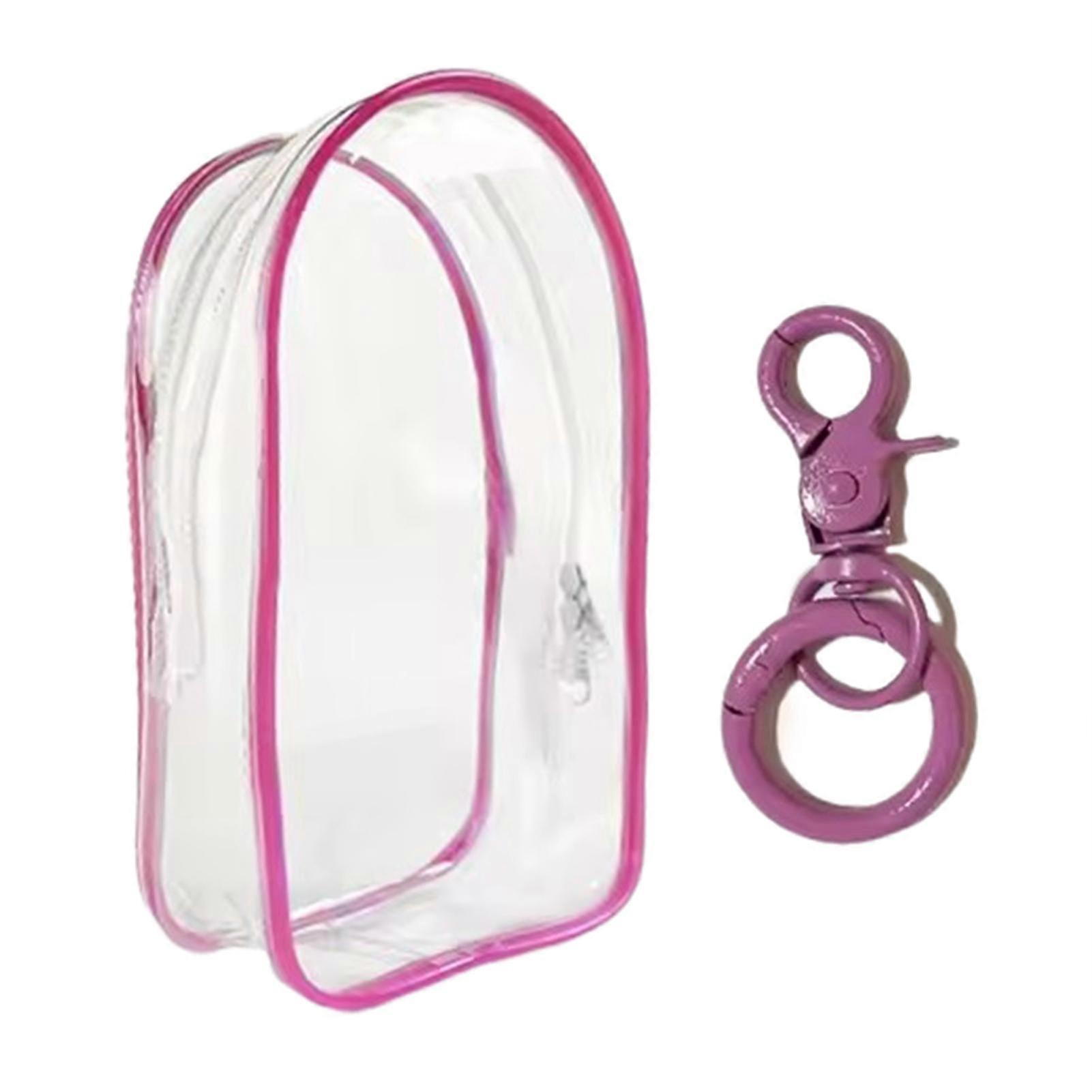 PVC Labubu Doll Protective Bag with Keychain Portable Plush Doll Case Dustproof Doll Outing Bag