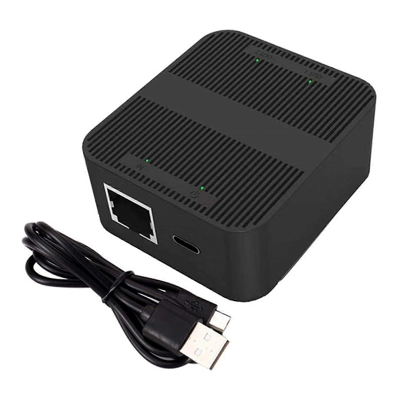 ckepdyeh RJ45 1 in 2 1000Mbps Network Sharer 2-Port Mini Switch with Simultaneous Internet Access Network Splitter