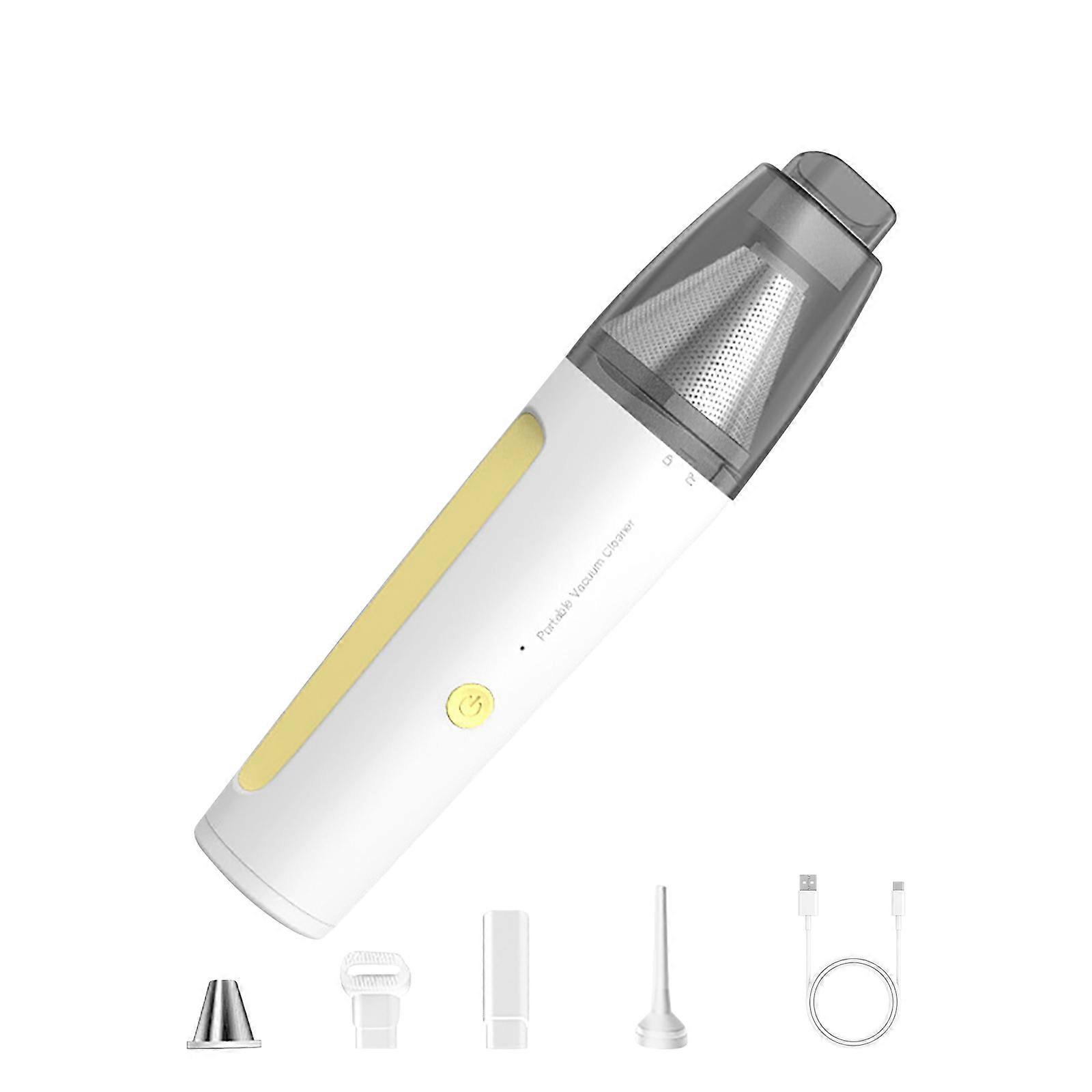 Luggable Car Vacuum Cleaner with 13000Pa Windspout Suction Wireless Lightweight Design Reaches underlying Corners  Yellow