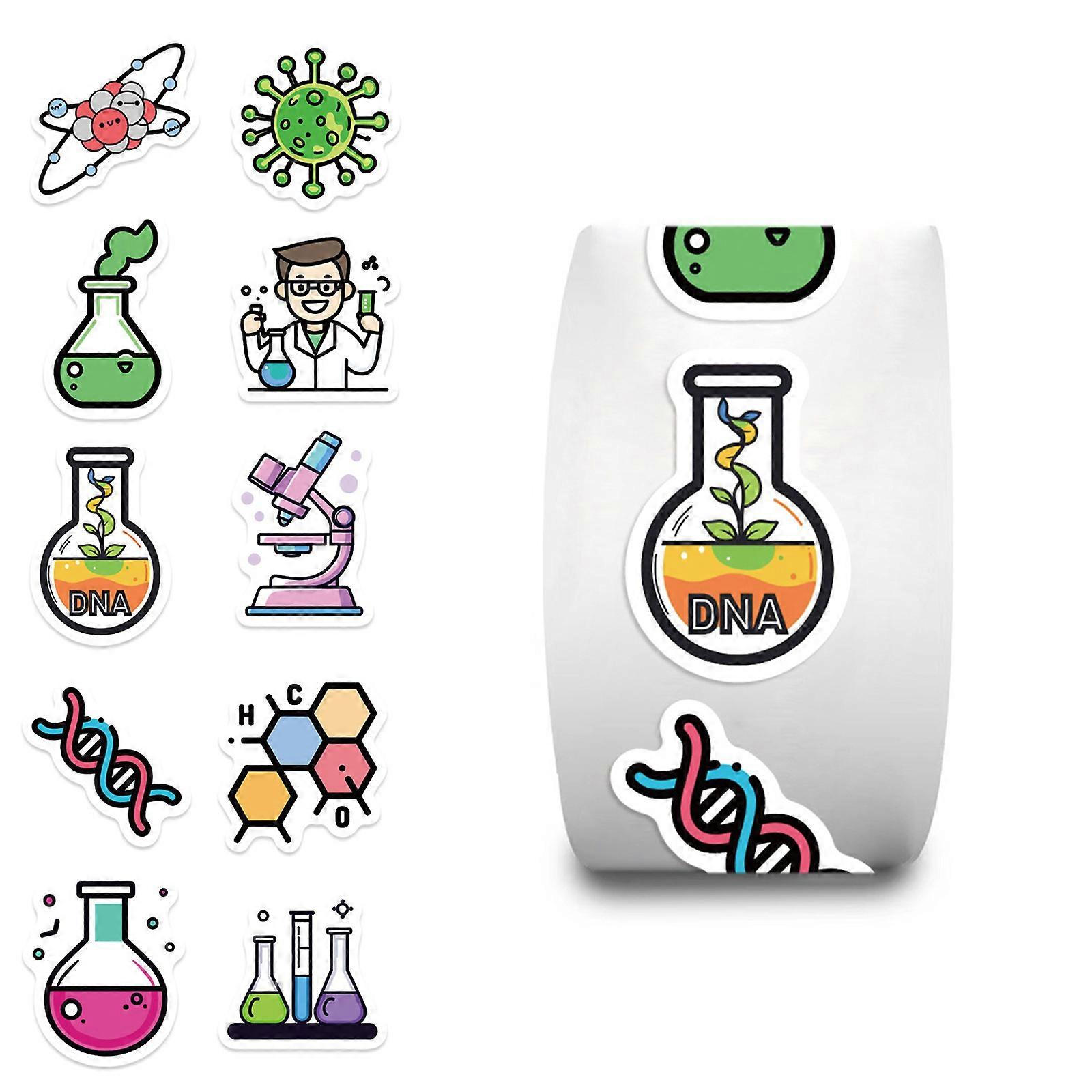 Creative Science Lab Themed Auto Adhesive Stickers Waterproof Decals Suitable For Phone Case Notebook Crafting Projects Multicolor