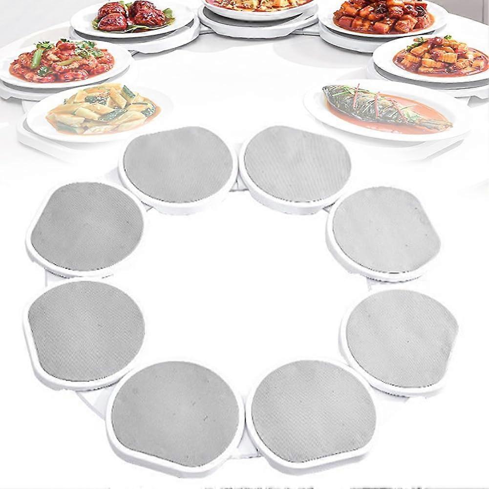 Lazy Susan Turntable 360 Degree Rotation, Expandable Desktop Rotating Rack, Heat Resistant 8Dish Food Organizer Kitchen
