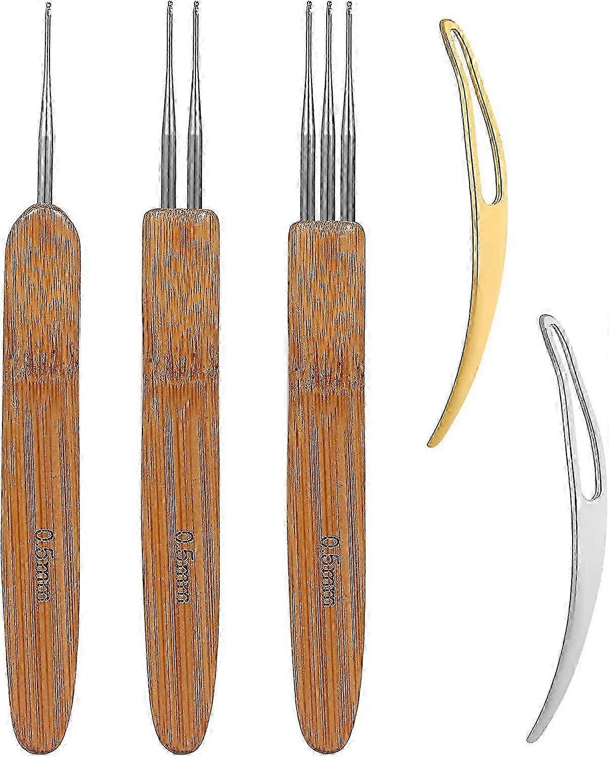 5 in 1 Dreadlock Tool Set – 0.75mm Crochet Hooks and Hair Locking Tools for Styling